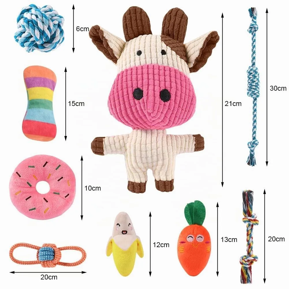 AMFUN Set di 9 Giocattoli da Masticare per Cuccioli e Cani di Piccola Taglia in Cotone Naturale - immagine 3