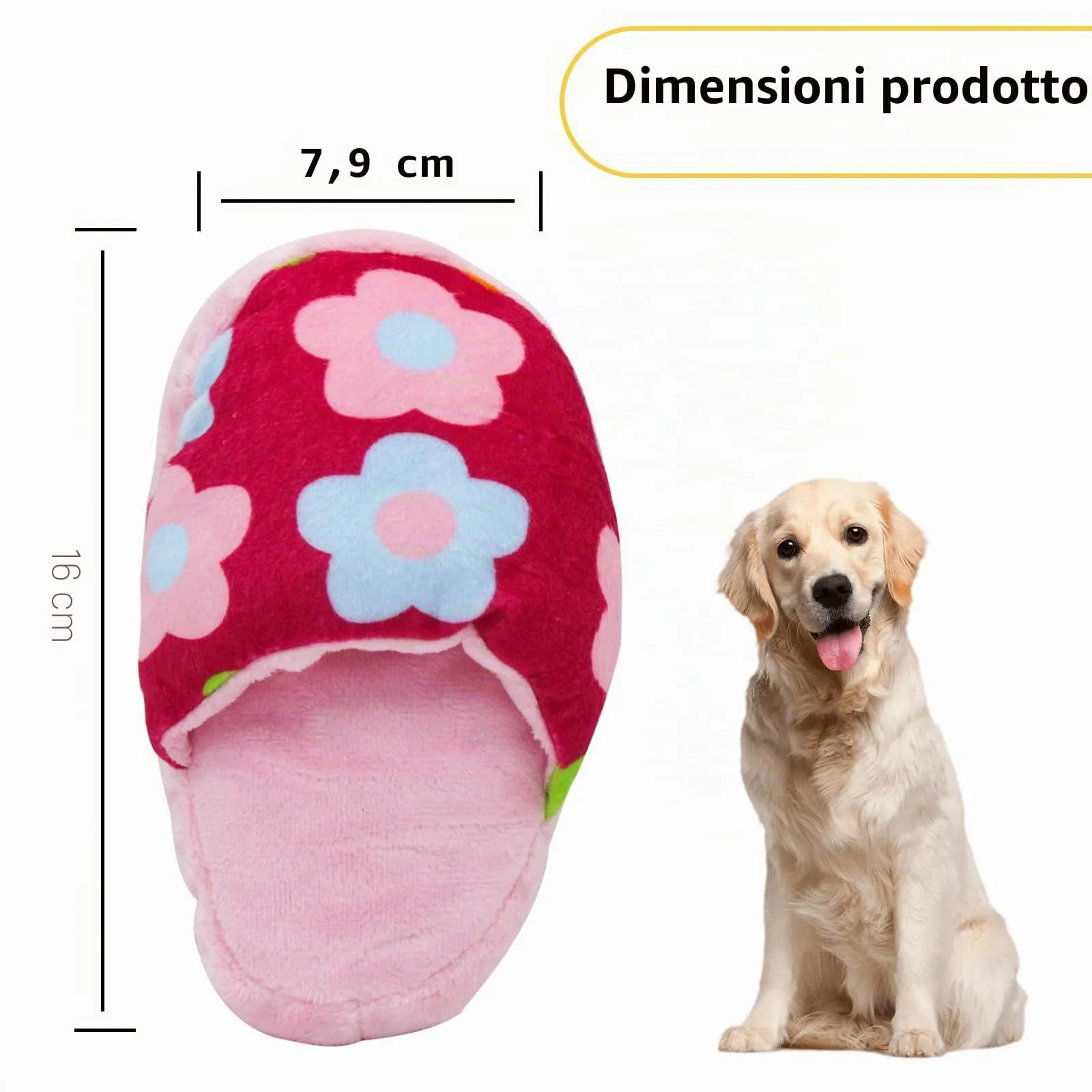 FuninCrea Giocattolo di Peluche a Forma di Pantofola per Cani e Cuccioli, Giocattolo Interattivo da Masticare Durevole - immagine 2