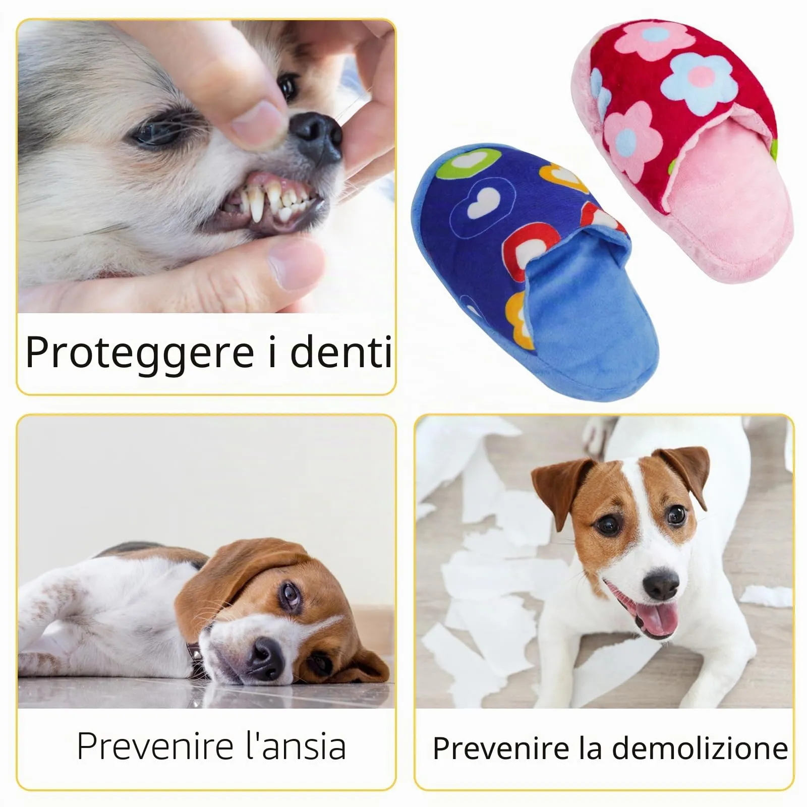 FuninCrea Giocattolo di Peluche a Forma di Pantofola per Cani e Cuccioli, Giocattolo Interattivo da Masticare Durevole - immagine 4