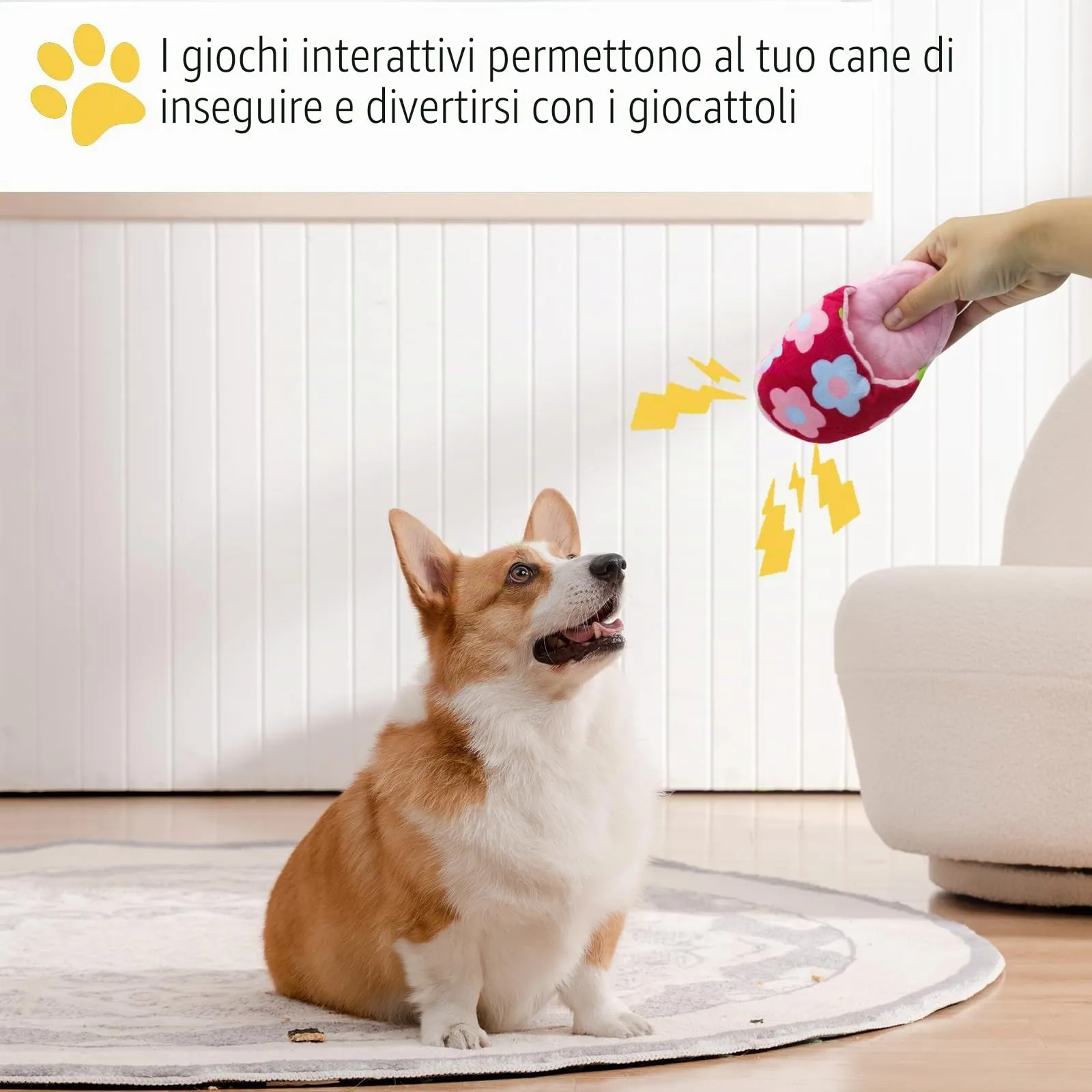 FuninCrea Giocattolo di Peluche a Forma di Pantofola per Cani e Cuccioli, Giocattolo Interattivo da Masticare Durevole - immagine 5