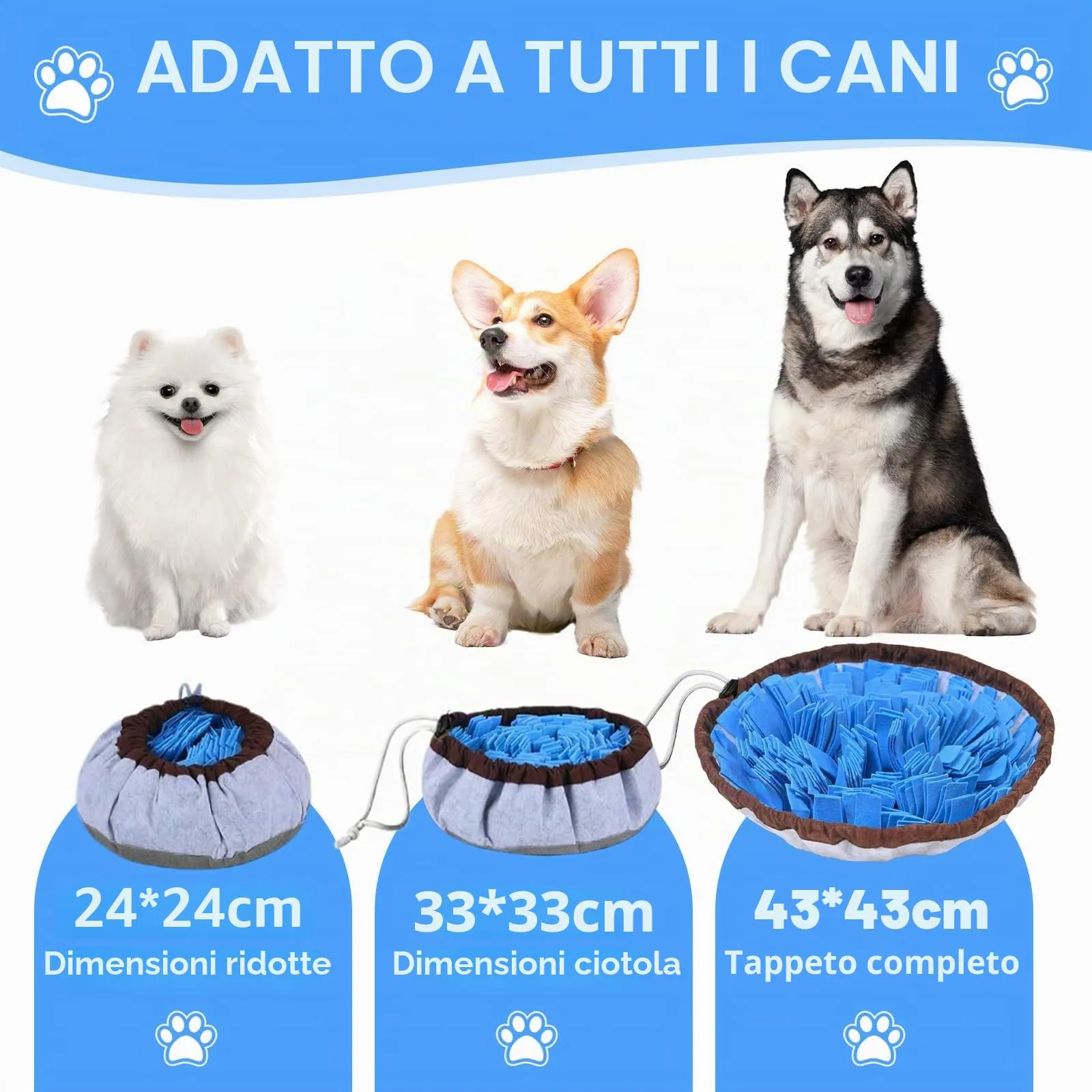 AMFUN Tappeto Olfattivo per Cani, 48 cm, Lavabile e Antiscivolo - immagine 2