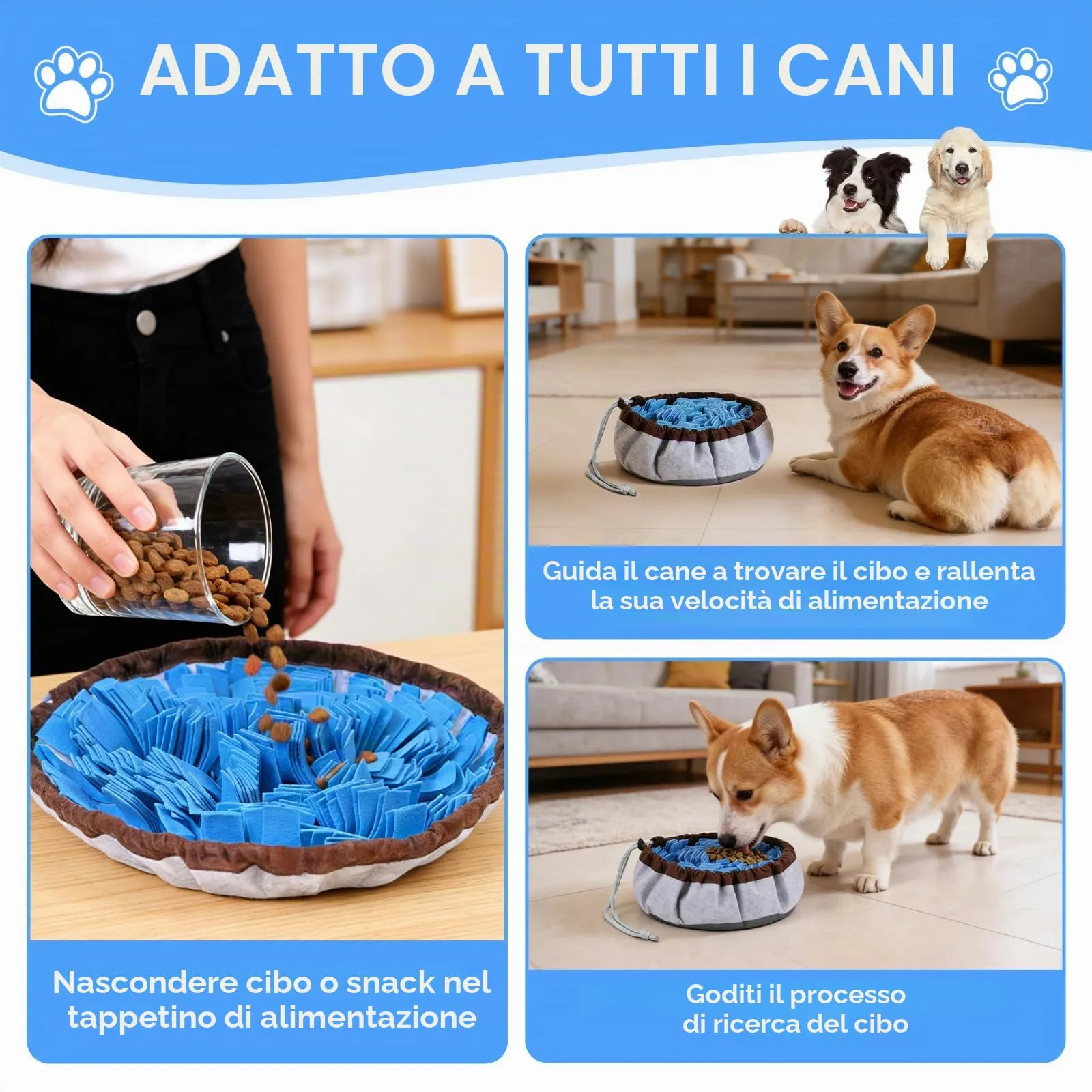 AMFUN Tappeto Olfattivo per Cani, 48 cm, Lavabile e Antiscivolo - immagine 3