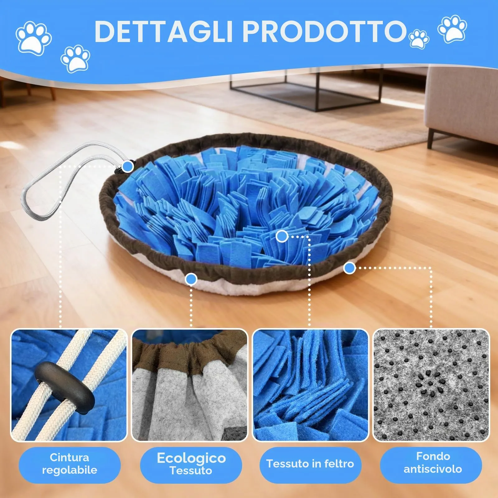 AMFUN Tappeto Olfattivo per Cani, 48 cm, Lavabile e Antiscivolo - immagine 4