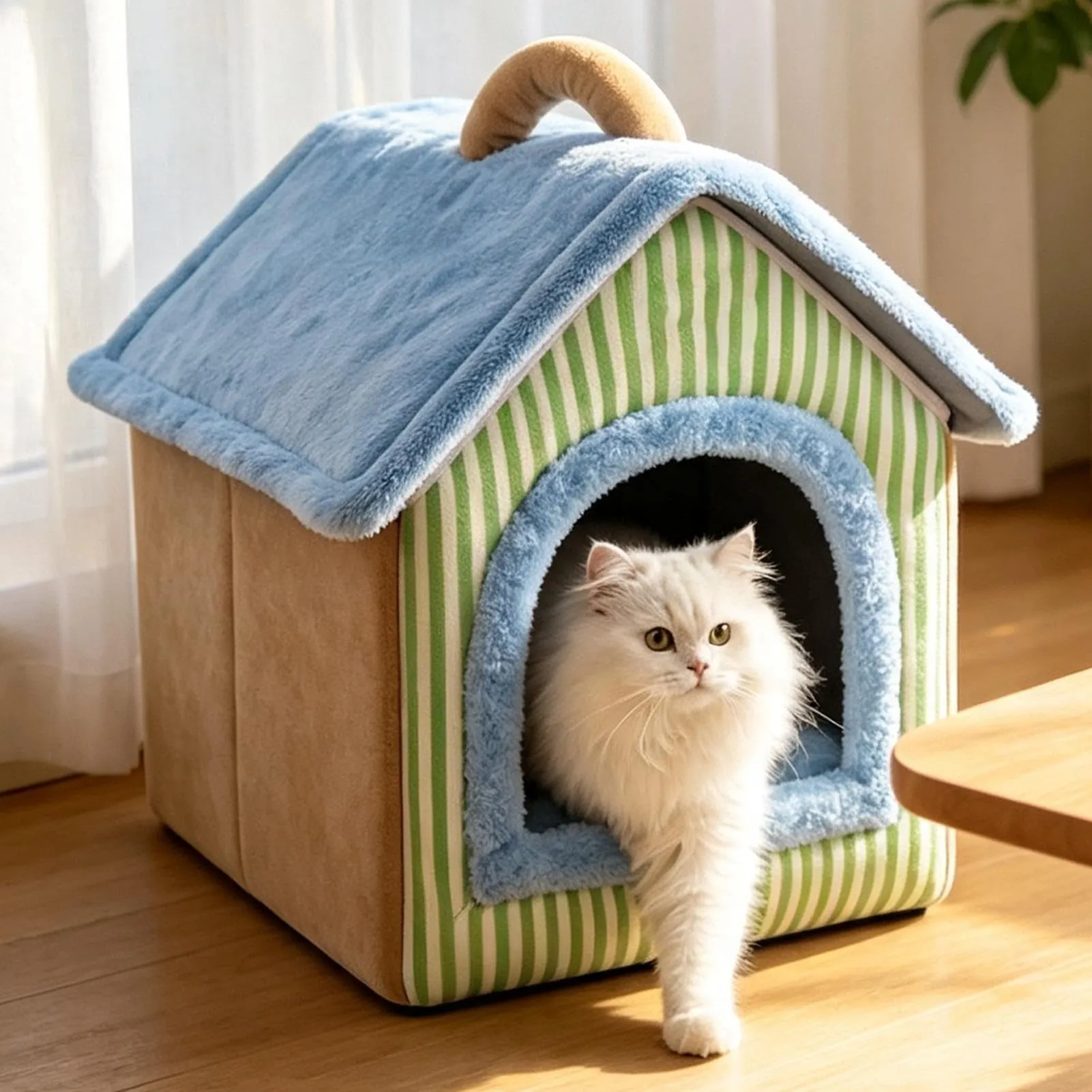 Gacqpli Cuccia per Cani e Gatti da Interno Pieghevole in Peluche - immagine 3