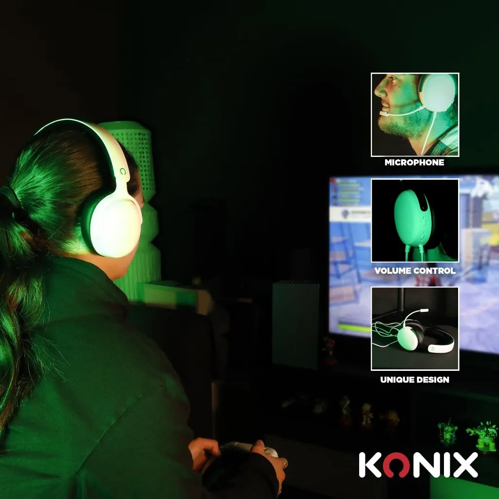 Konix Nexus Cuffie Gaming con Cavo per Xbox One e Series X|S, Bianco - immagine 3