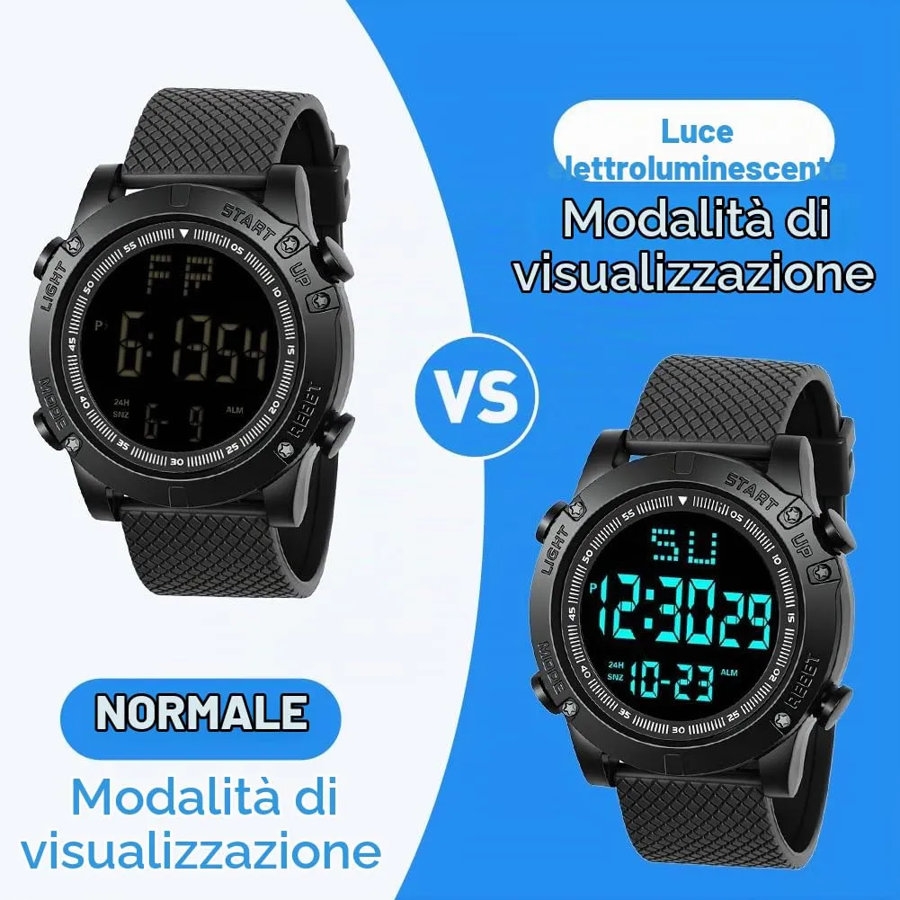 OFFCUP Orologio Digitale da Uomo, Cronografo Sportivo Casual - immagine 5
