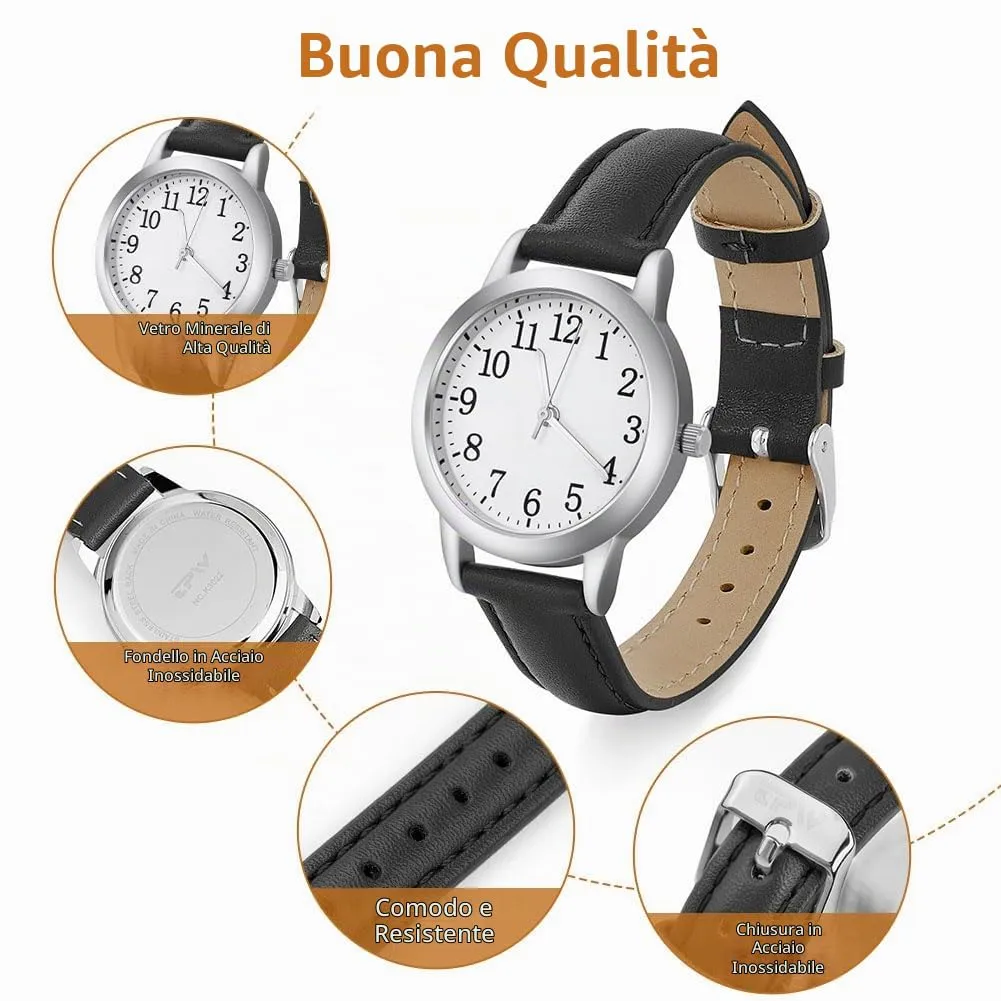 Vicloon Orologio da Donna al Quarzo Analogico, Classico Business Casual (Nero) - immagine 3