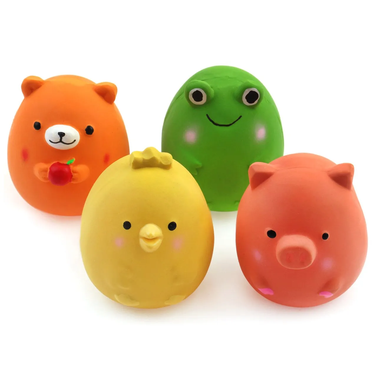Chiwava Squeak Puppy Latex Dog Toys, 4 Pieces, 6 cm, Assorted Colors - immagine 1