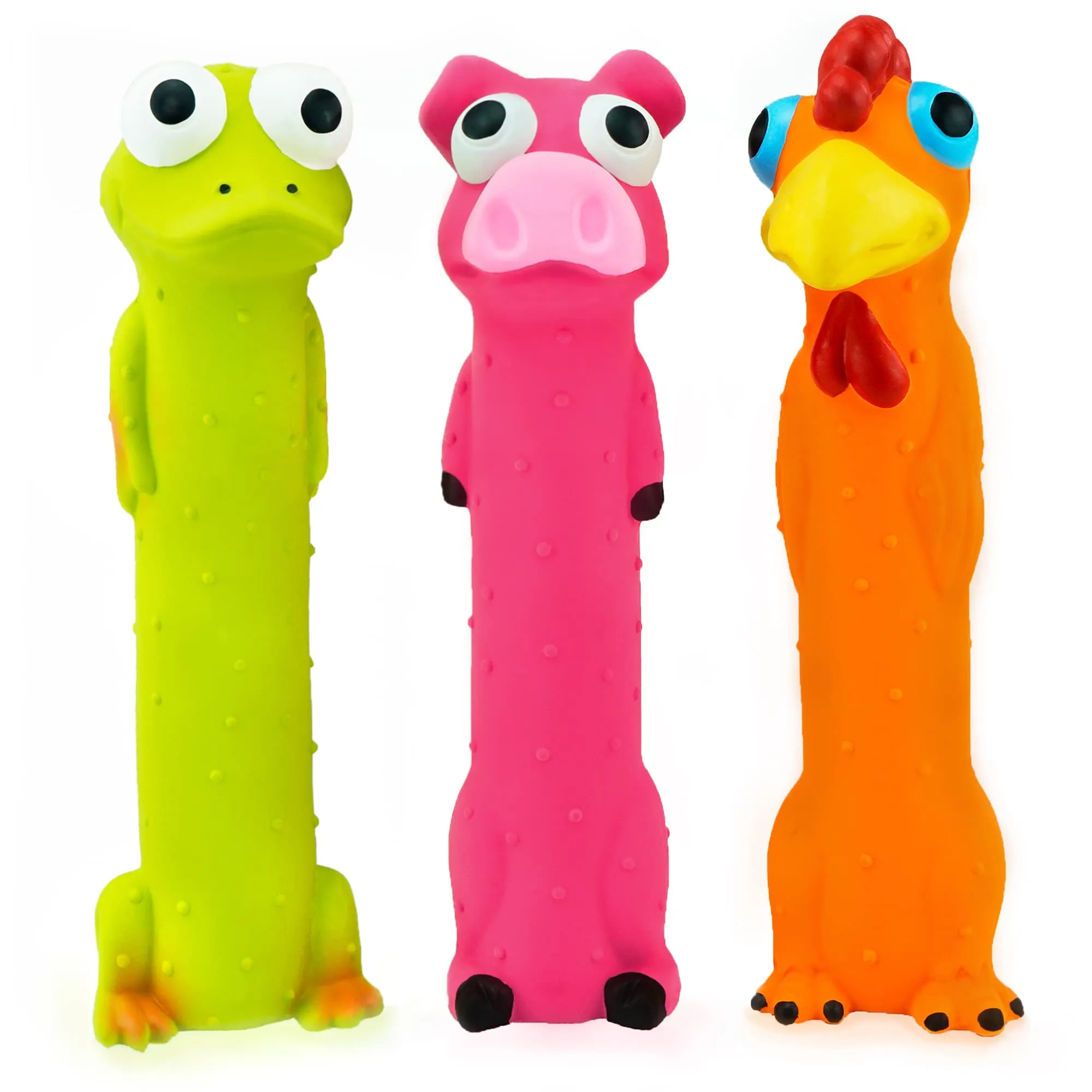 Chiwava Giocattoli Sonori per Cani a Forma di Animale, 9 Pollici, Set da 3 Pezzi - immagine 2