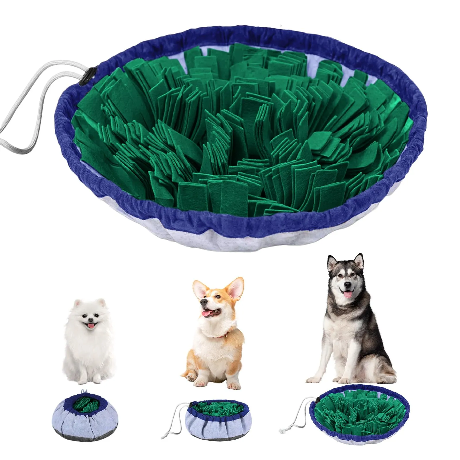 AMFUN Tappeto Olfattivo per Cani, 48 x 48 cm, Lavabile e Antiscivolo, Verde - immagine 2