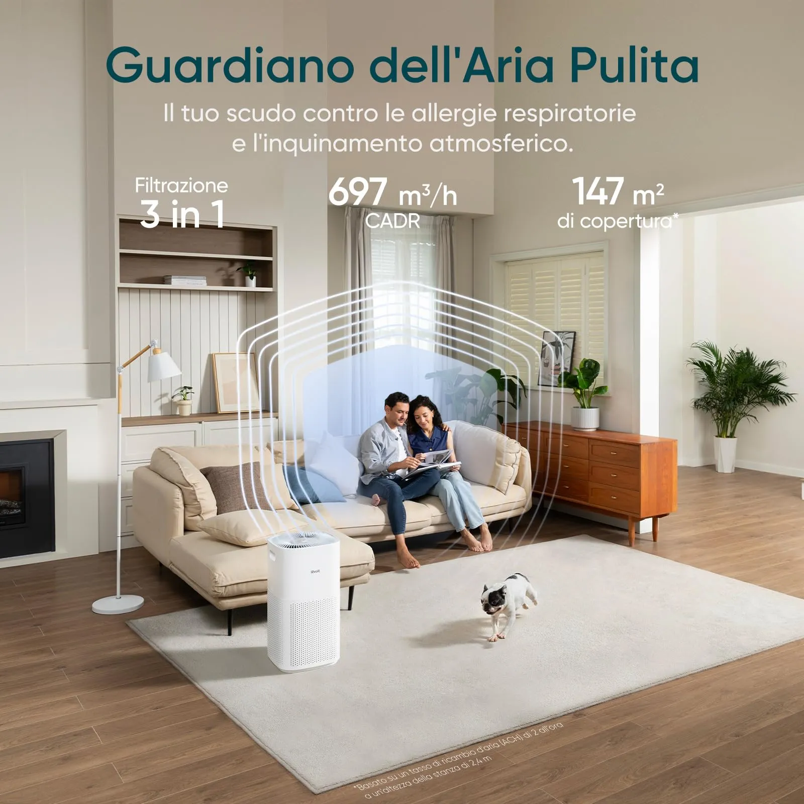 Levoit Core 600S Purificatore d'Aria Smart, CADR 697m³/h, fino a 147m² - immagine 2