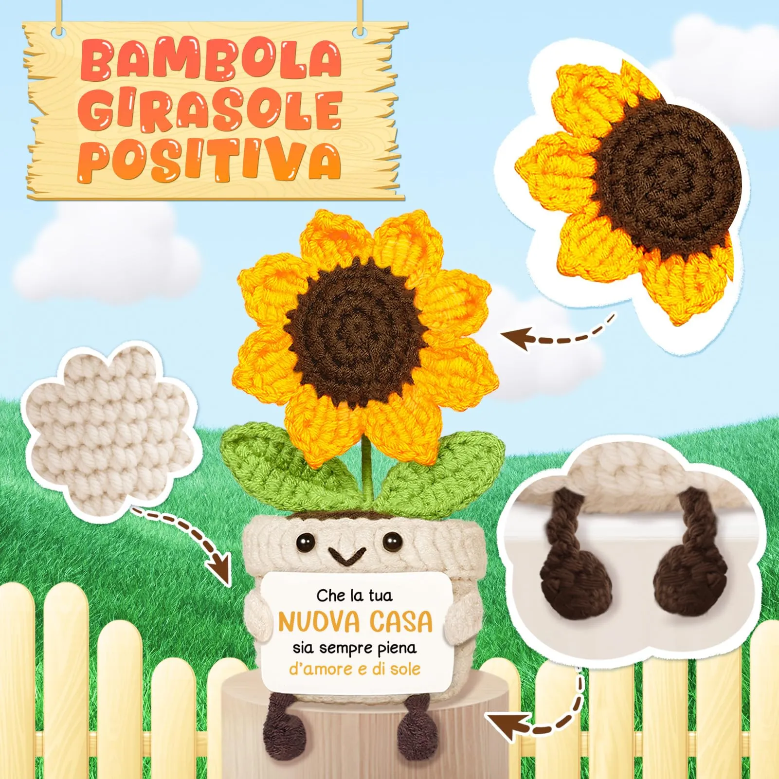 Giftasy Girasole Amigurumi per Casa Nuova - immagine 4