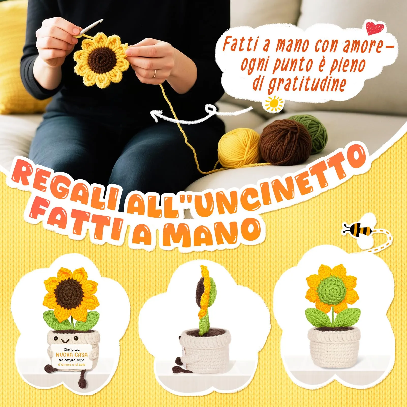 Giftasy Girasole Amigurumi per Casa Nuova - immagine 5