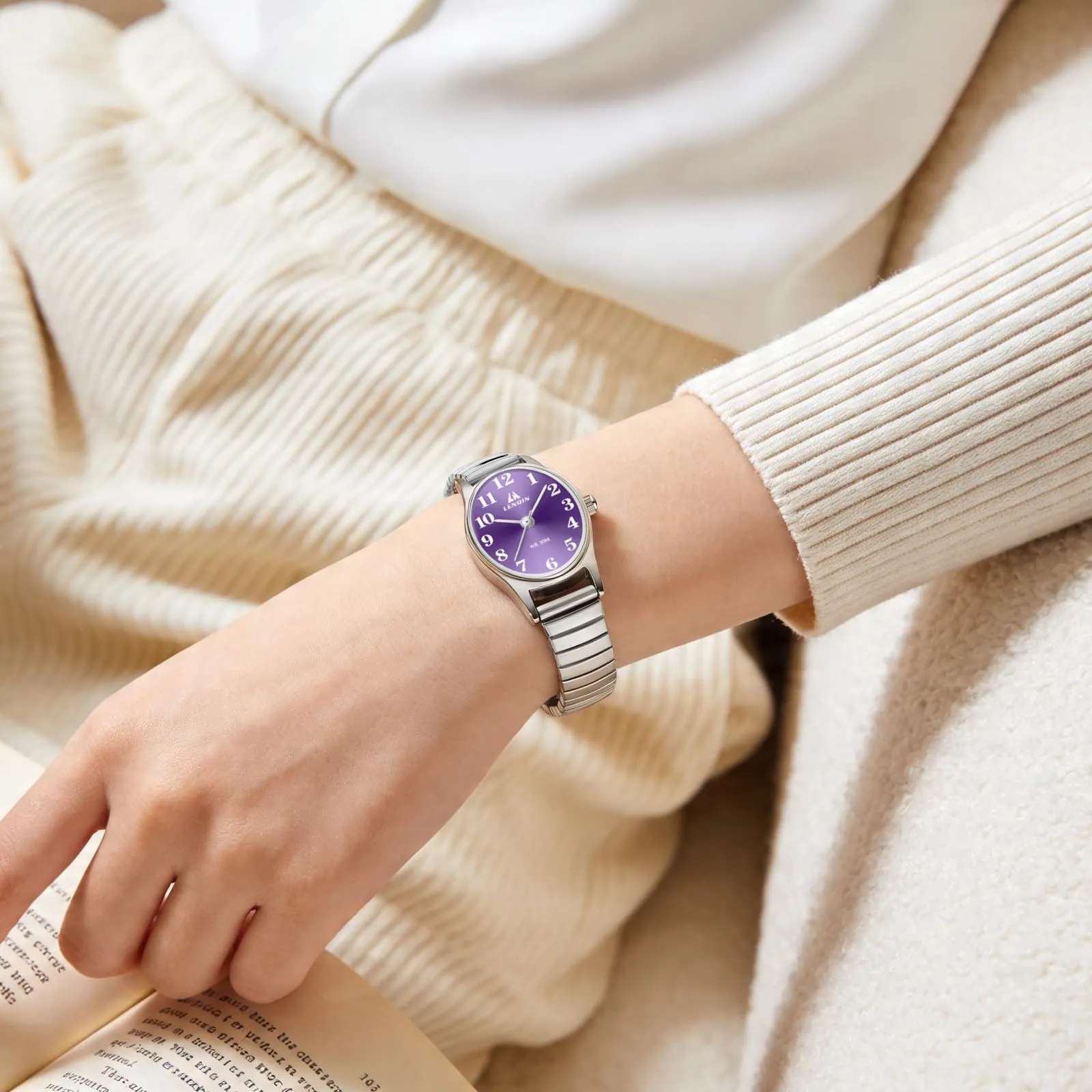 LN LENQIN Orologio Donna in Acciaio Inossidabile Analogico al Quarzo L0161 - immagine 5
