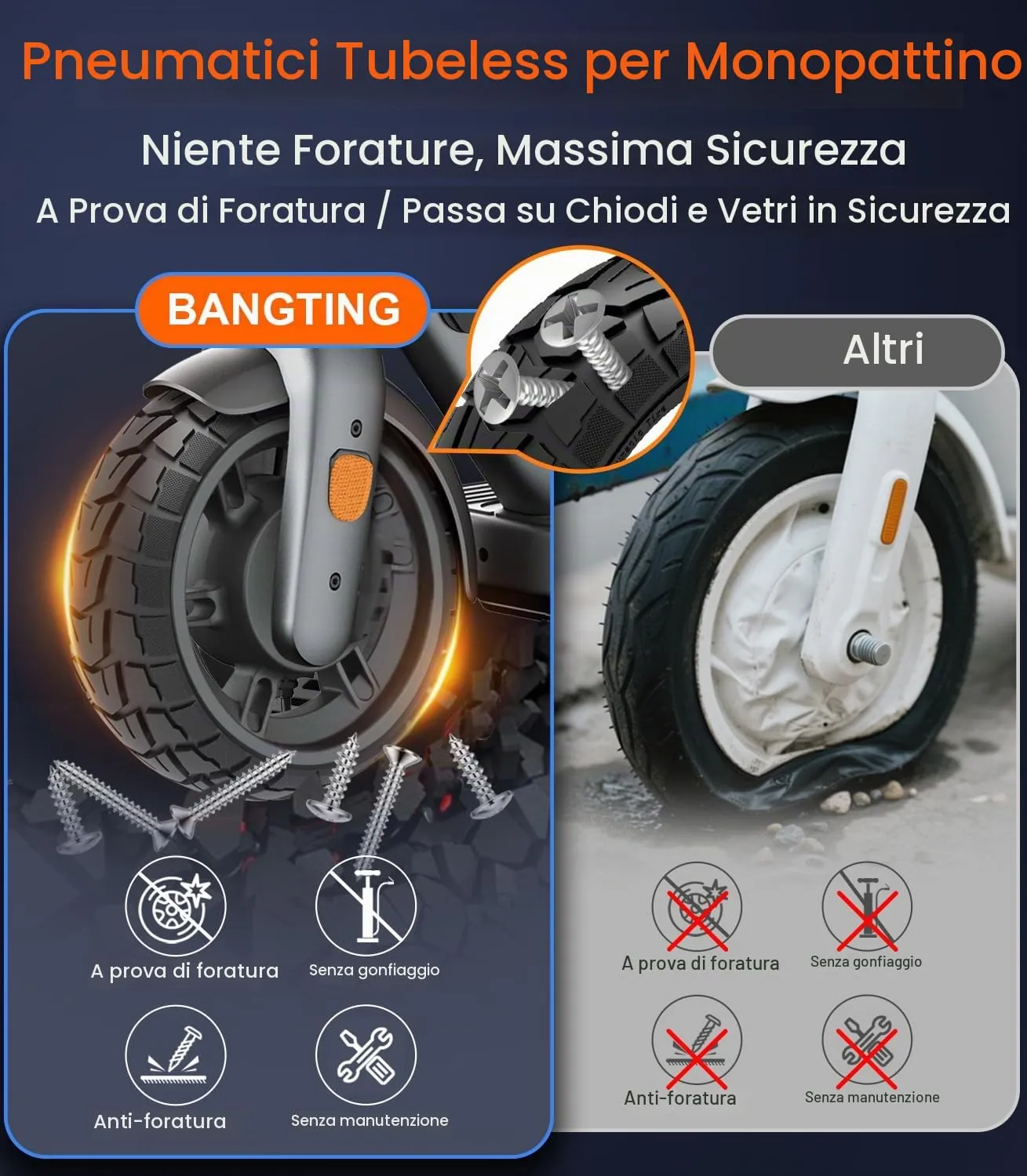 BANGTING Gomma Monopattino Elettrico 10x2.75-6.5 - immagine 3