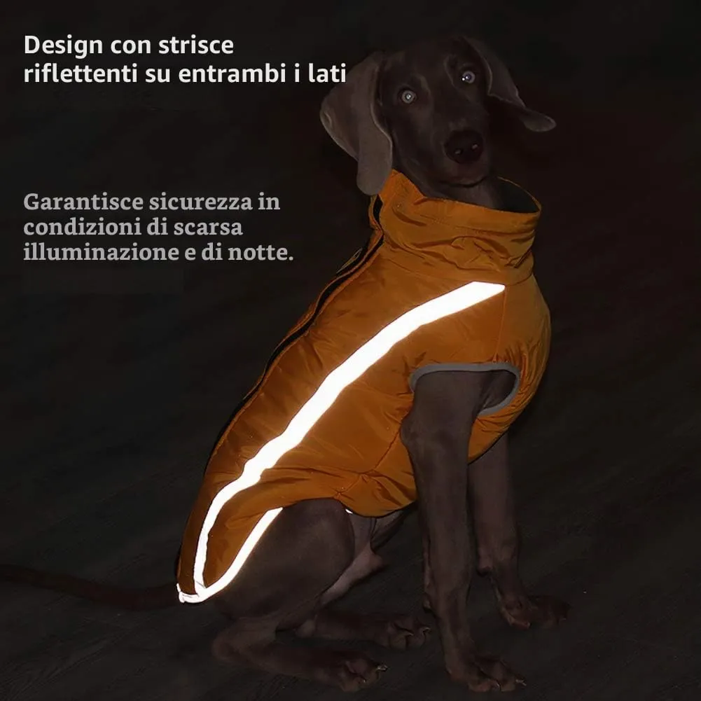 FEimaX Cappotto Invernale per Cani, Giacca Impermeabile Antivento Riflettente in Pile con Foro per Imbracatura - immagine 5