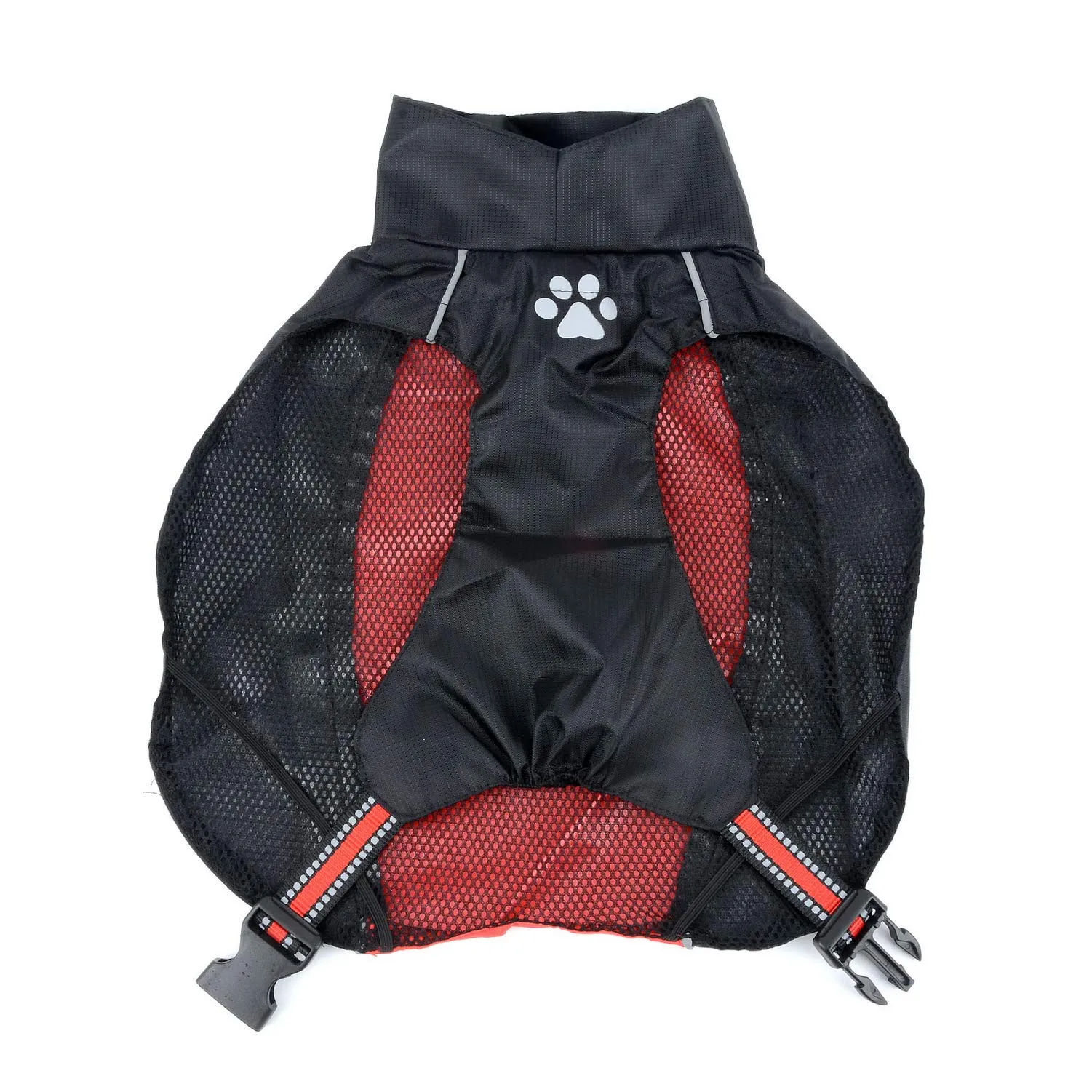 Zunea Impermeabile per Cani Taglia Media e Grande, Giacca Riflettente Antivento e Traspirante, Rosso 8XL - immagine 3
