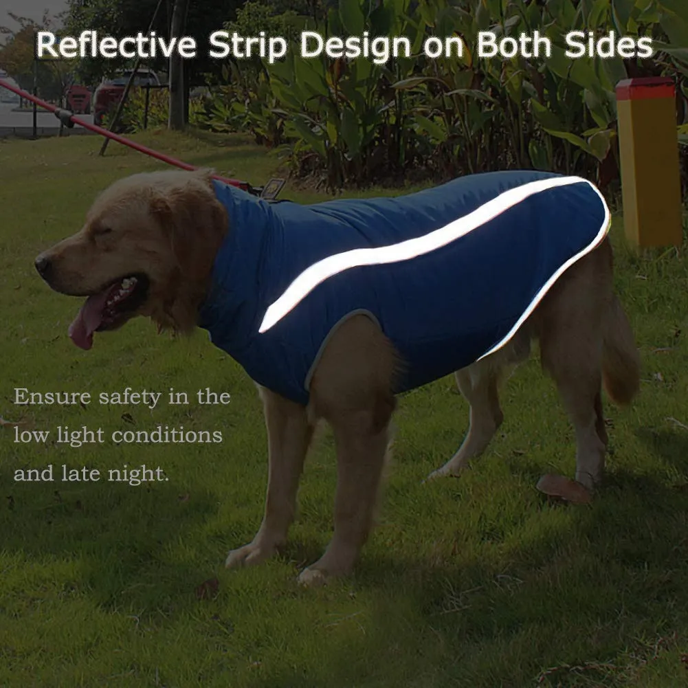 FEimaX Cappotto Invernale per Cani, Giacca Impermeabile Antivento e Riflettente in Pile con Foro per Imbracatura - immagine 5