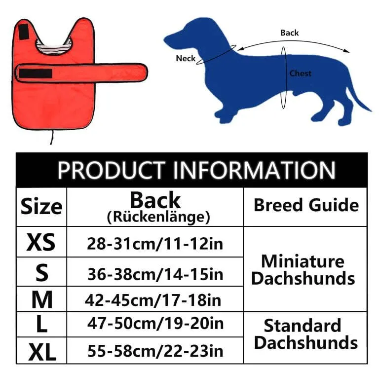 Geyecete Cappotto Impermeabile per Bassotti e Cani di Piccola-Media Taglia, Giacca Riflettente con Cintura Regolabile, Rosso, XL - immagine 6