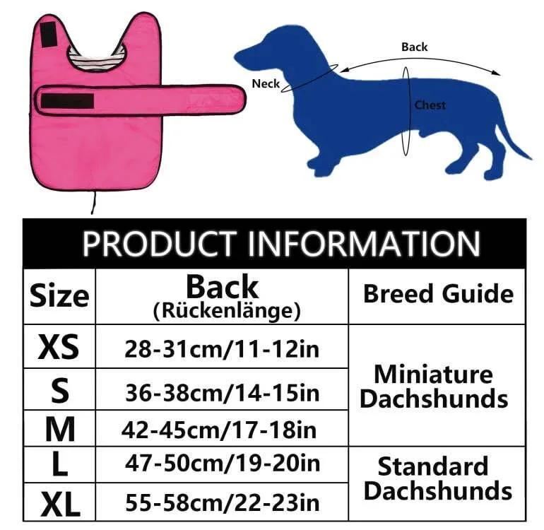 Geyecete Cappotto Impermeabile per Cani e Bassotti con Cintura Regolabile e Riflettente, Rosa, M - immagine 6