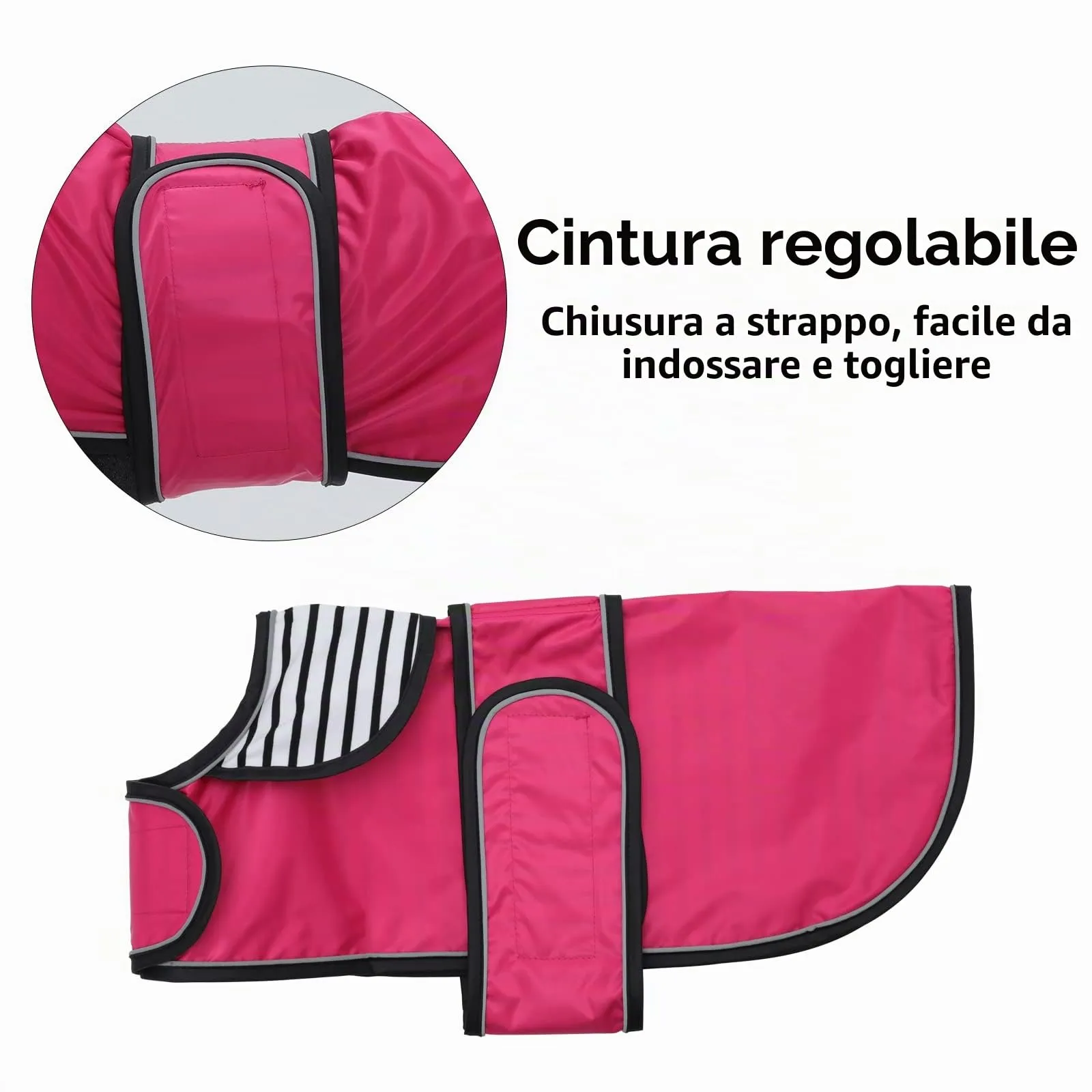 Geyecete Cappotto Impermeabile per Bassotti e Cani di Taglia Piccola e Media, Rosa, XS - immagine 3