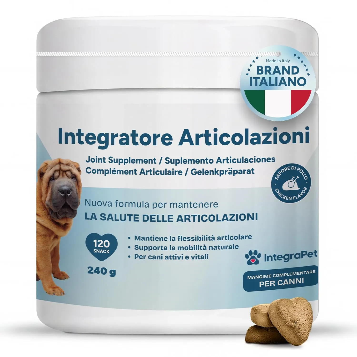 IntegraPet Integratore Articolazioni Cani con Collagene e Magnesio, 120 Snack - immagine 1