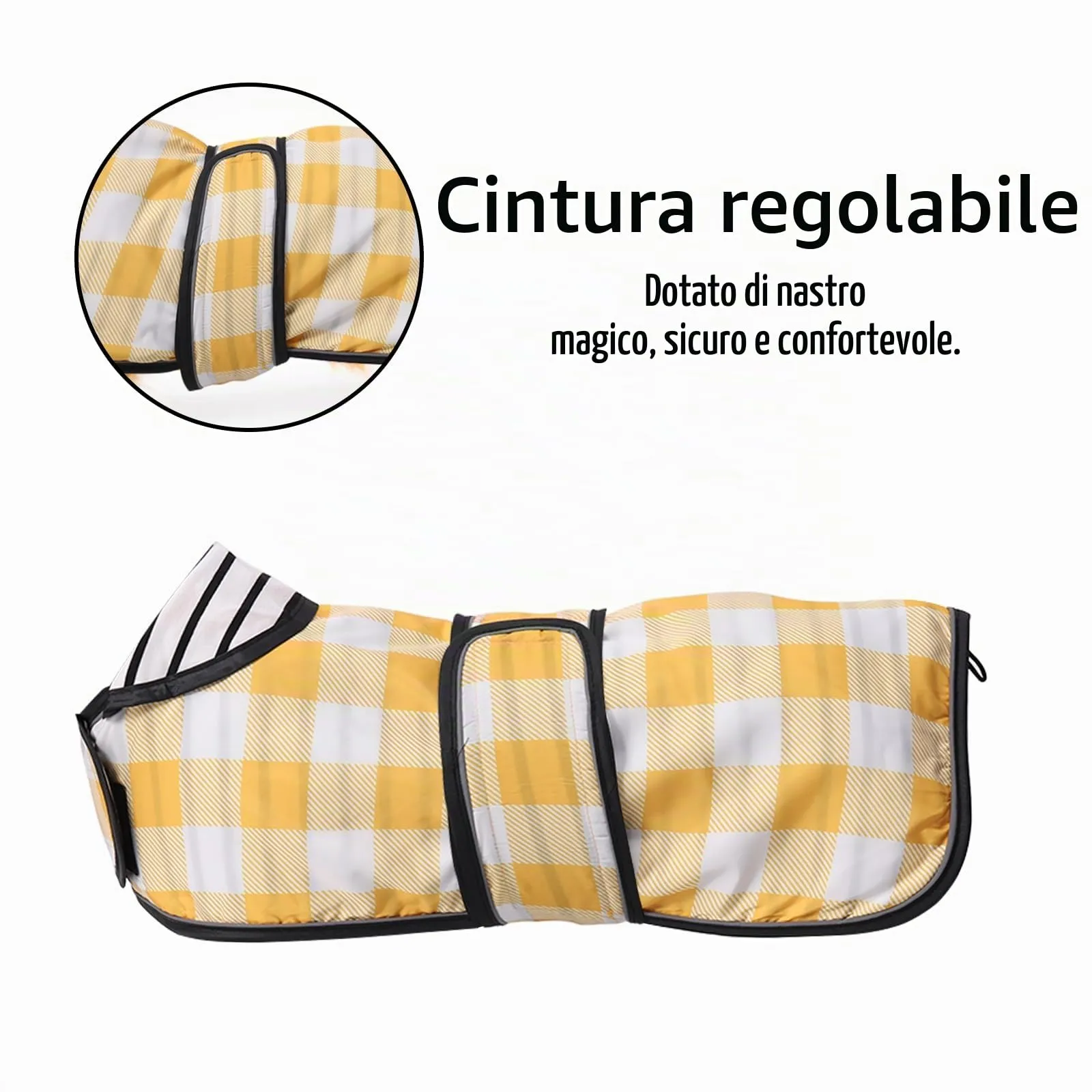Geyecete Cappotto Impermeabile per Bassotti e Cani Piccoli e Medi, Giallo Quadri, XS - immagine 3