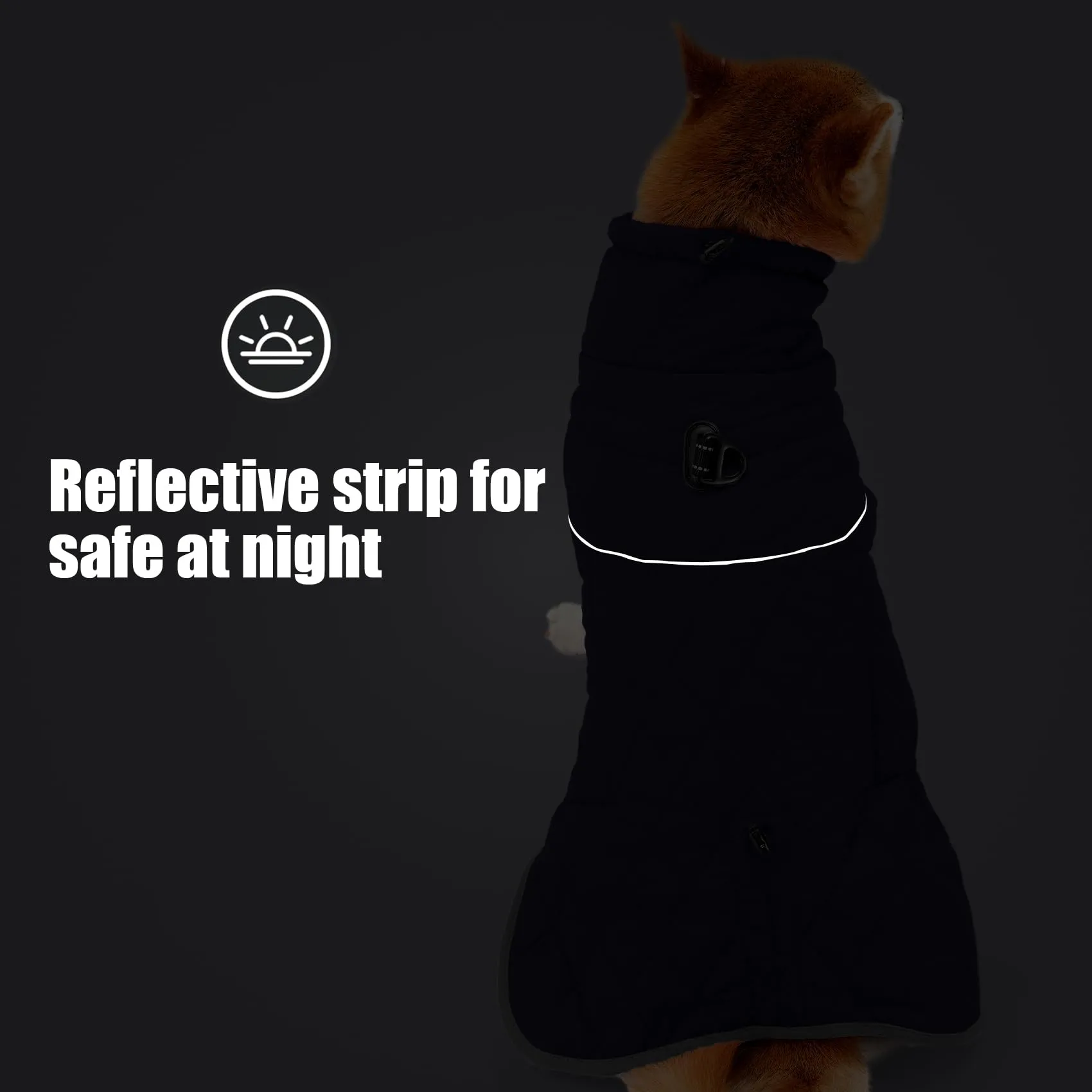 HEYWEAN Cappotto Impermeabile per Cani, Giacca Invernale Foderata in Pile con D-Ring e Strisce Riflettenti - immagine 6