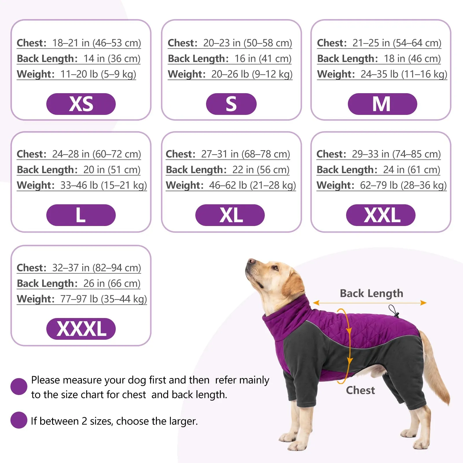 HEYWEAN Manteau pour Chien à Pattes Coupe-Vent Réfléchissant Ajustable Hiver, Rosa, XS - immagine 2