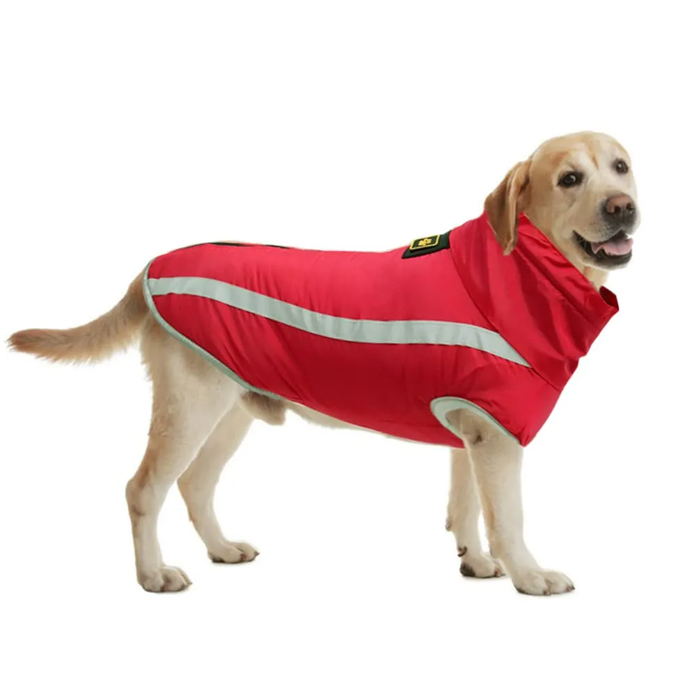 FEimaX Cappotto Invernale per Cani, Giacca Impermeabile, Antivento e Riflettente con Foro per Imbracatura, Taglia XL, Rosso - immagine 2