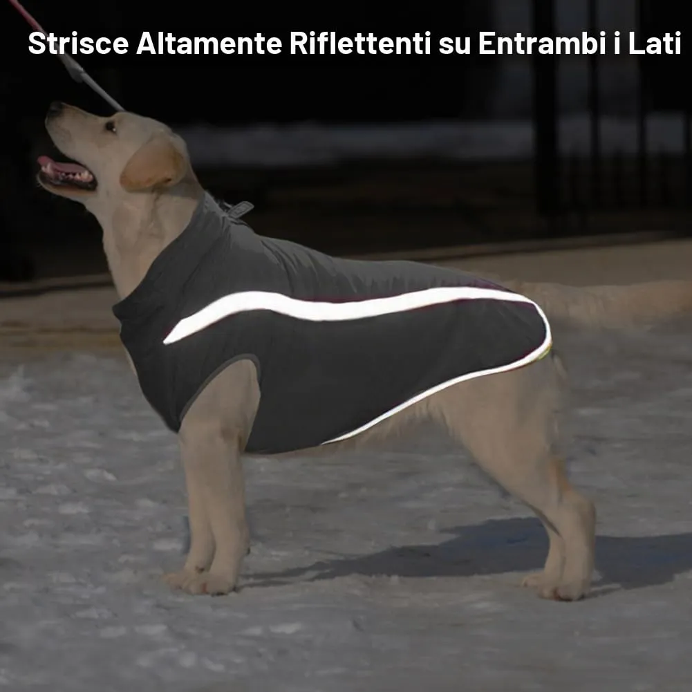 FEimaX Cappotto Invernale per Cani, Giacca Impermeabile Antivento e Riflettente in Pile con Foro per Imbracatura, Grigio, 6XL - immagine 5