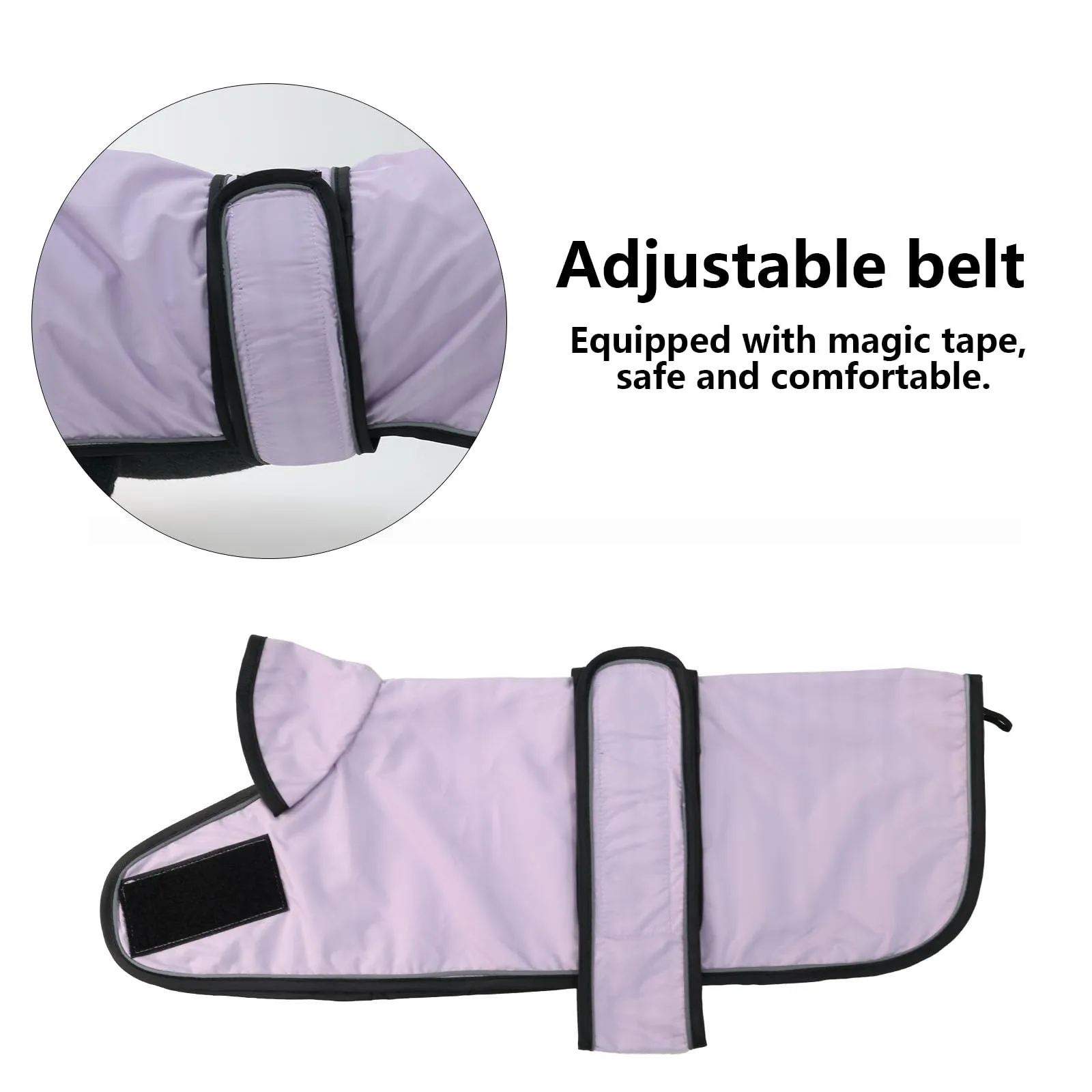 Geyecete Cappotto Impermeabile per Bassotti e Cani di Piccola e Media Taglia, Viola, L - immagine 2