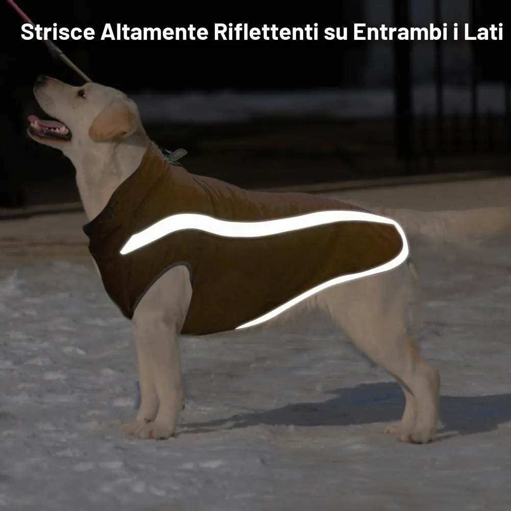 FEimaX Cappotto Invernale per Cani, Giacca Impermeabile Antivento e Riflettente in Pile con Foro per Imbracatura - immagine 5