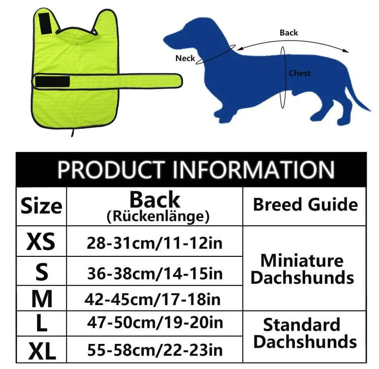 Geyecete Cappotto Impermeabile per Cani e Bassotti con Cintura Regolabile e Dettagli Riflettenti, Verde, XS - immagine 5