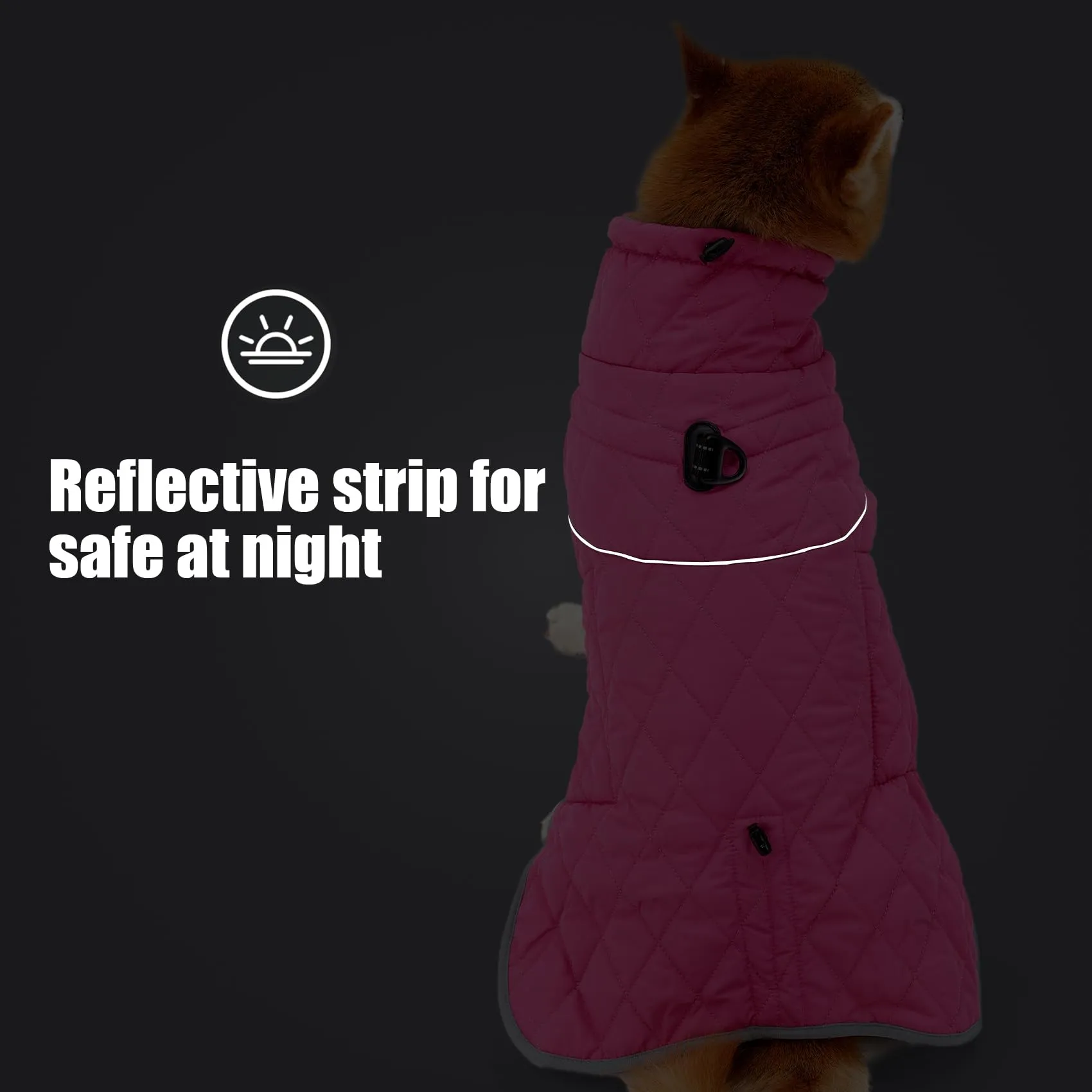 HEYWEAN Cappotto Invernale Impermeabile per Cani con Fodera in Pile, Riflettente e D-Ring - immagine 6
