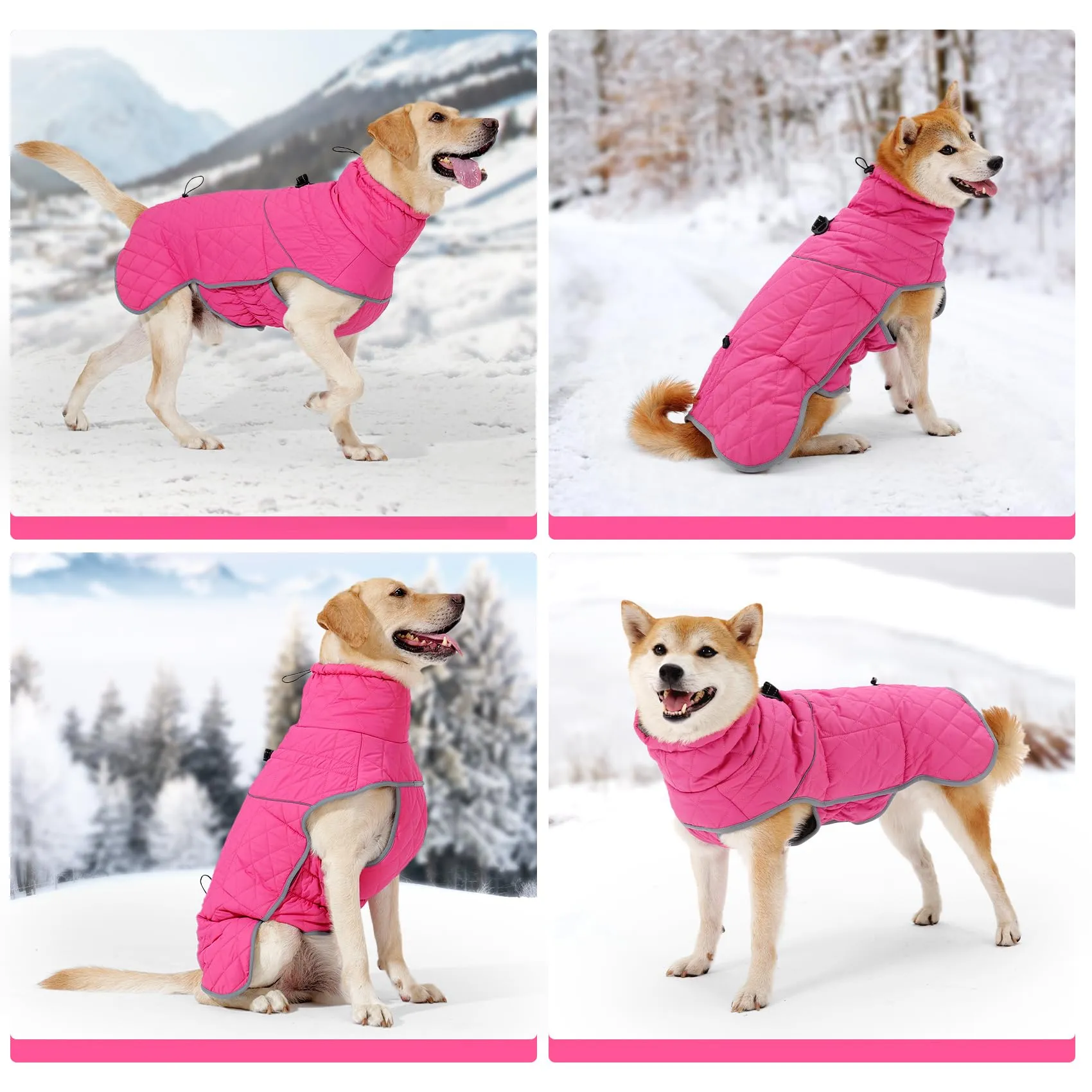 HEYWEAN Cappotto Invernale Impermeabile per Cani con Fodera in Pile, Riflettente e D-Ring - immagine 7