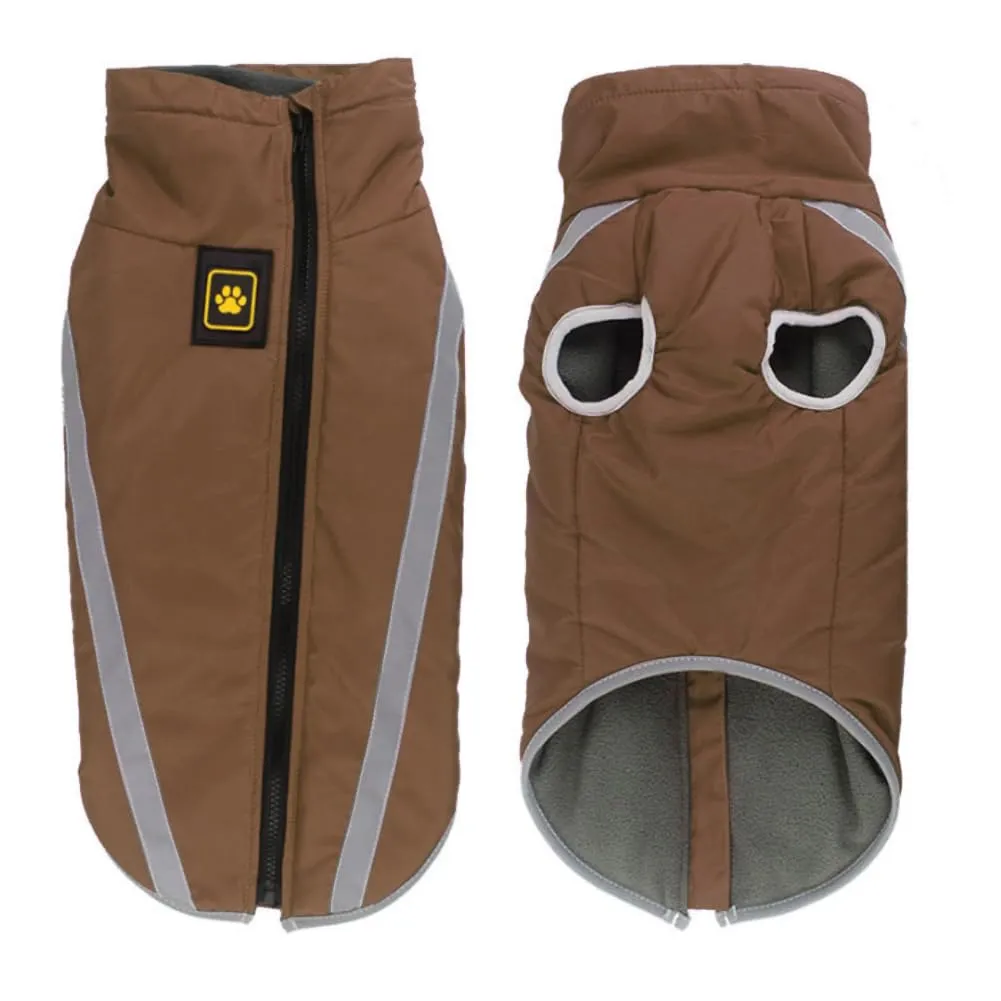 FEimaX Cappotto Invernale per Cani Impermeabile, Antivento e Riflettente con Interno in Pile e Foro per Imbracatura - immagine 1