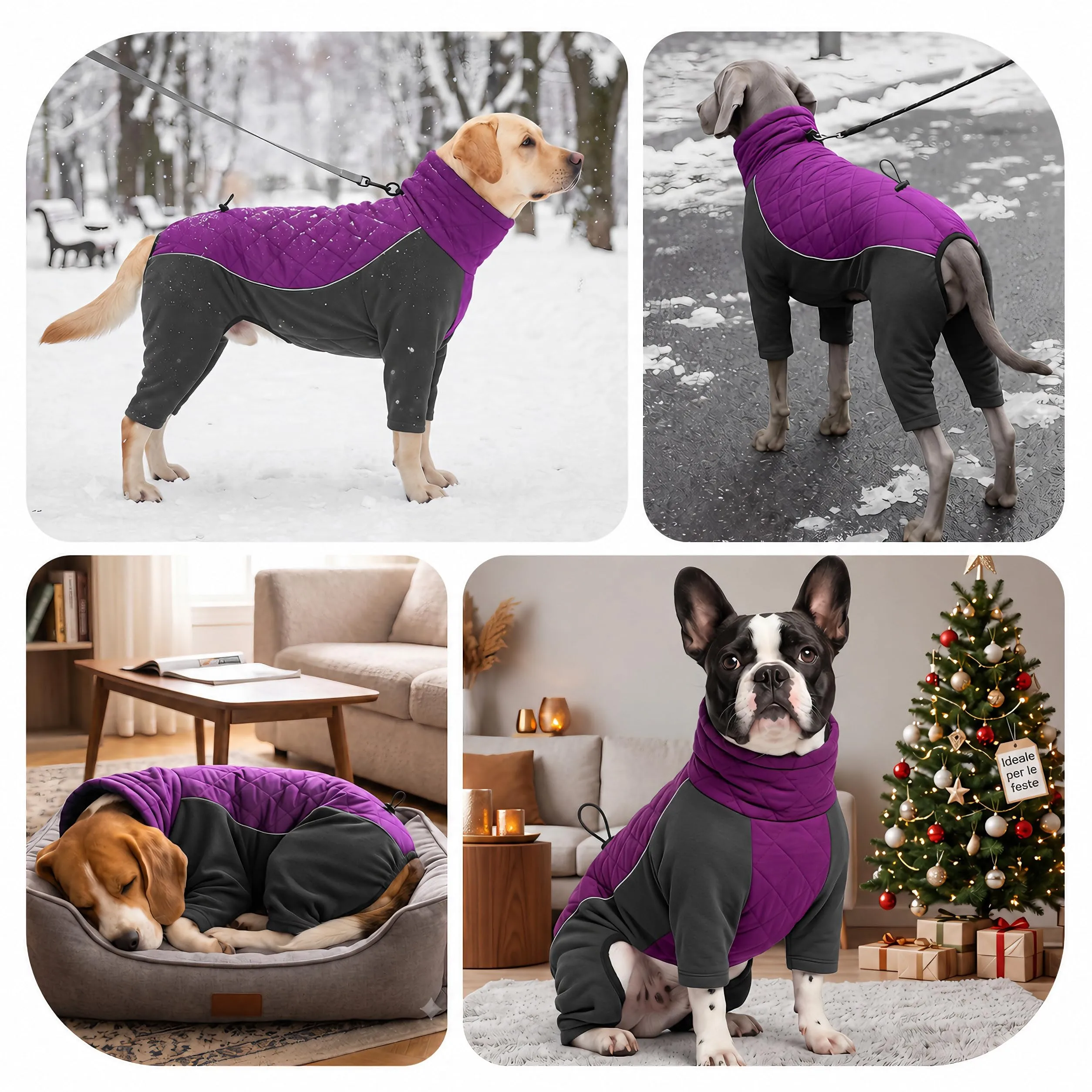 HEYWEAN Manteau Chien à Pattes Coupe-Vent Réfléchissant Ajustable Hiver - immagine 7