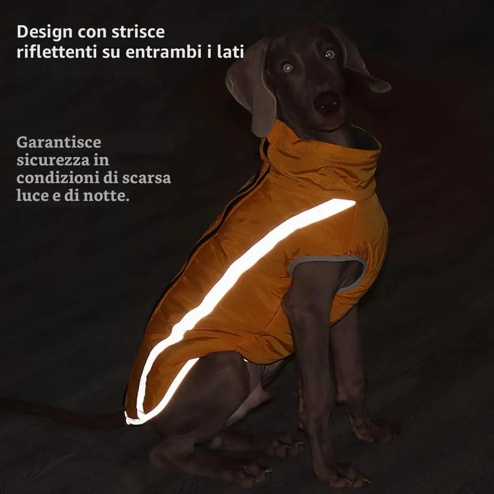 FEimaX Cappotto Invernale per Cani, Giacca Impermeabile Antivento e Riflettente in Pile con Foro per Imbracatura - immagine 5