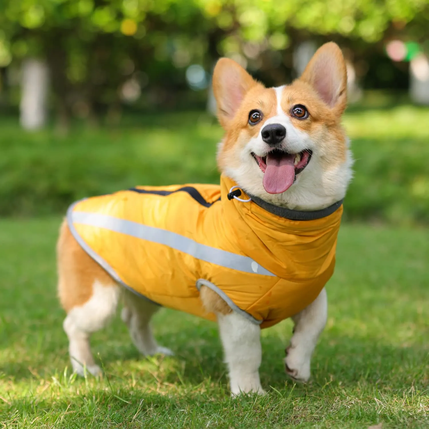 FEimaX Cappotto Invernale per Cani, Giacca Impermeabile Antivento e Riflettente in Pile con Foro per Imbracatura - immagine 6