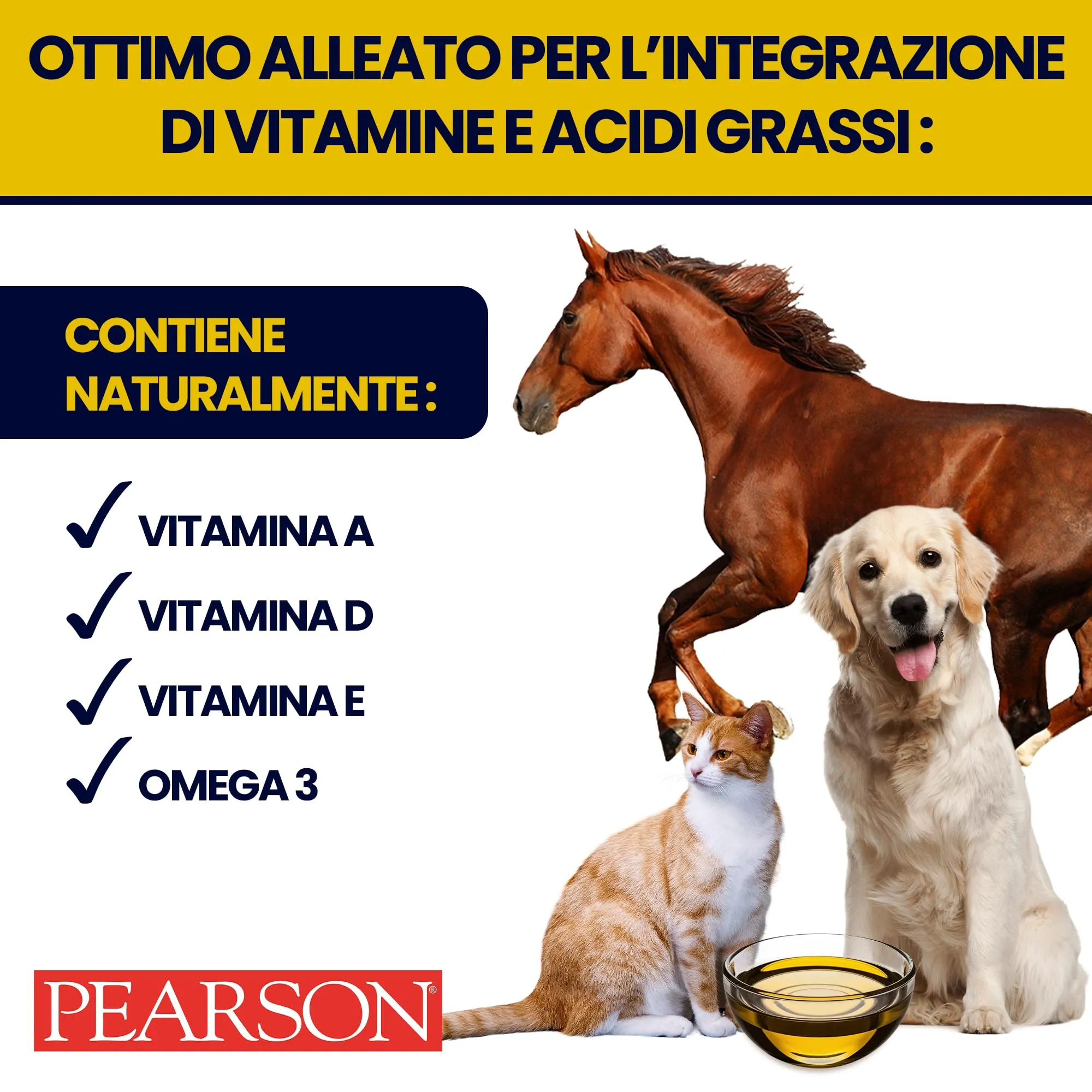 Pearson Purissimo Olio di Fegato di Merluzzo Veterinario per Cani, Gatti e Cavalli (1000 ml) - immagine 3