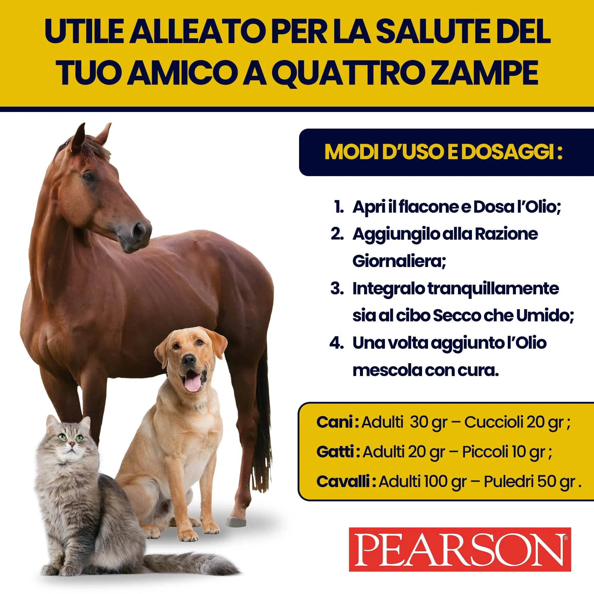 Pearson Purissimo Olio di Fegato di Merluzzo Veterinario per Cani, Gatti e Cavalli (1000 ml) - immagine 5