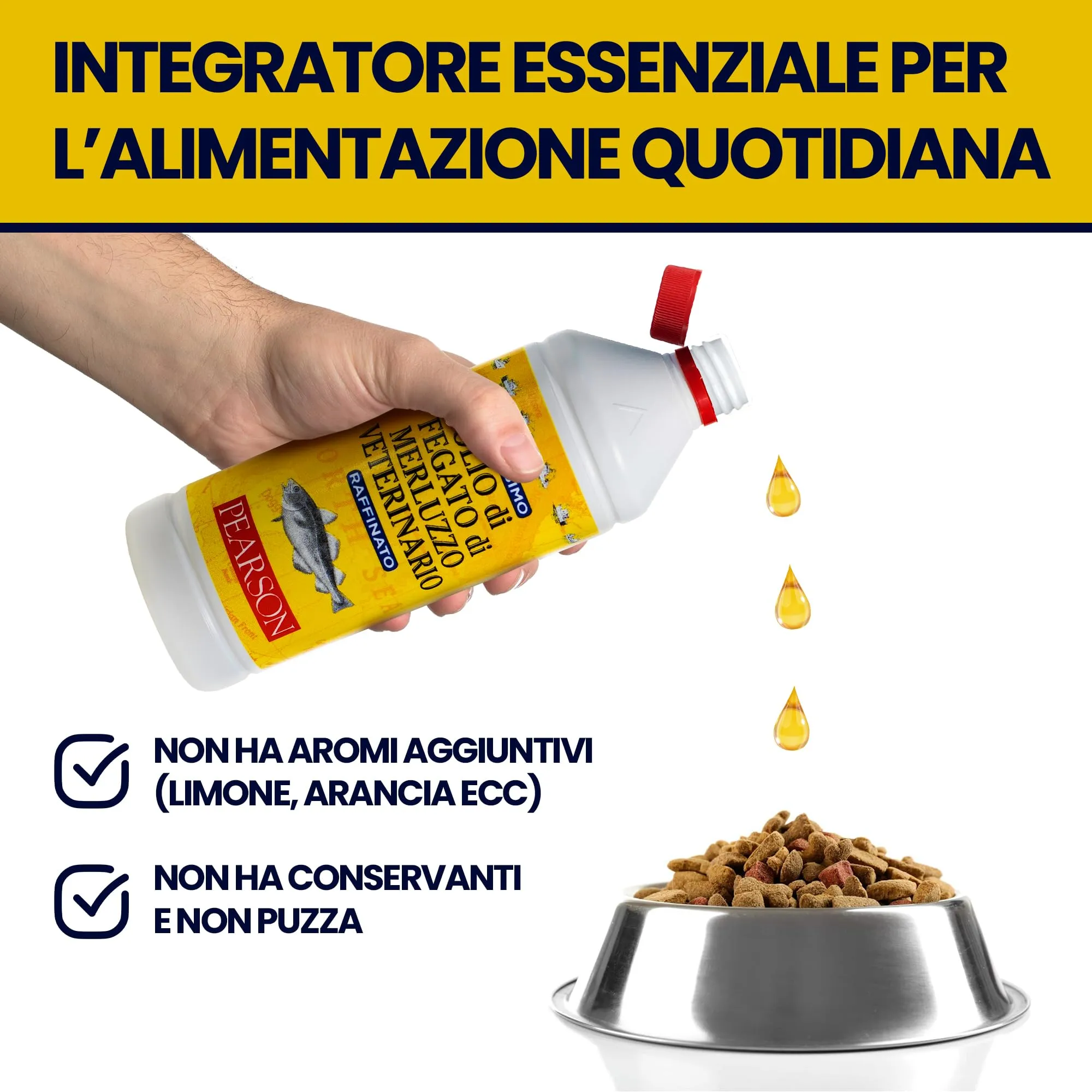 Pearson Purissimo Olio di Fegato di Merluzzo Veterinario per Cani, Gatti e Cavalli (1000 ml) - immagine 6