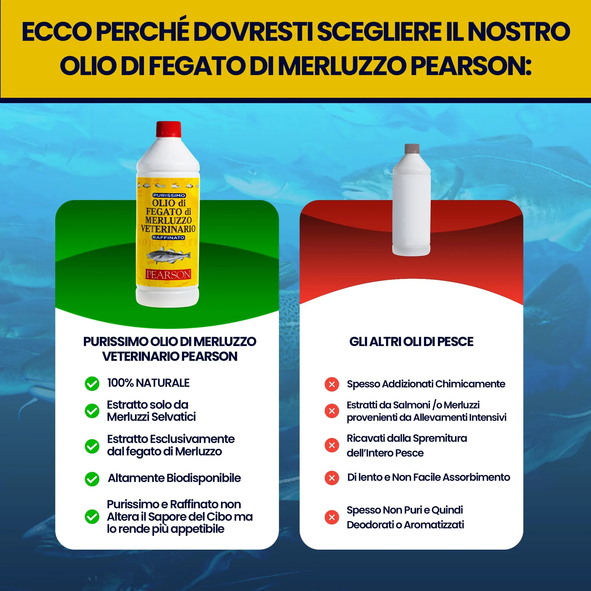 Pearson Purissimo Olio di Fegato di Merluzzo Veterinario per Cani, Gatti e Cavalli (1000 ml) - immagine 7