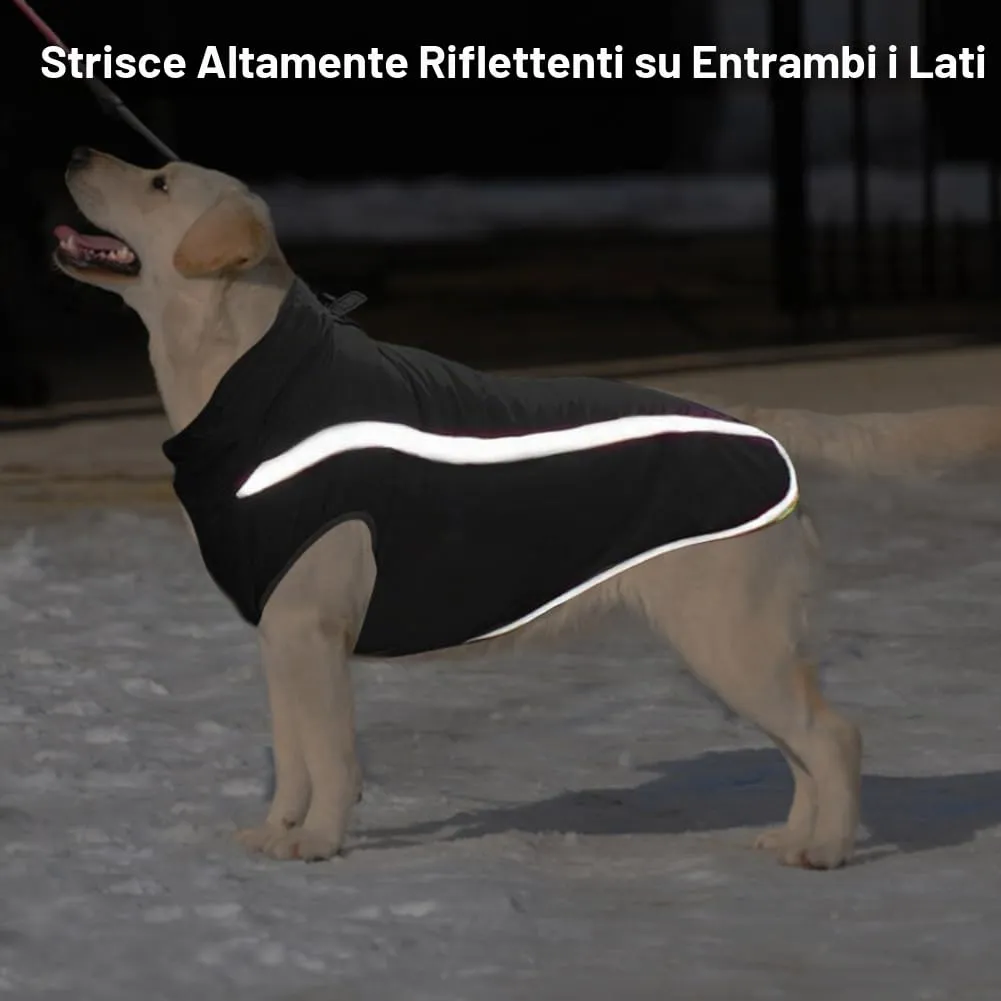 FEimaX Cappotto Invernale per Cani, Giacca Impermeabile Antivento e Riflettente in Pile con Foro per Imbracatura - immagine 5