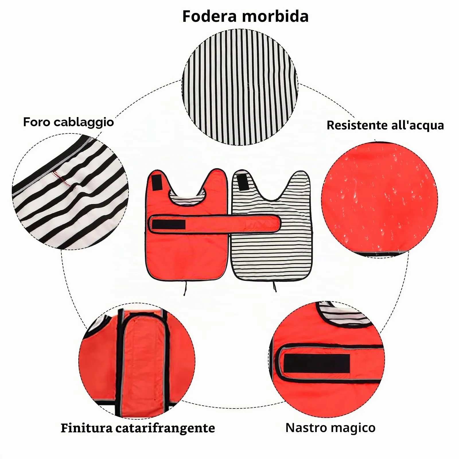 Geyecete Cappotto Impermeabile per Cani e Bassotti con Cintura Regolabile e Riflettente, Rosso, XS - immagine 4