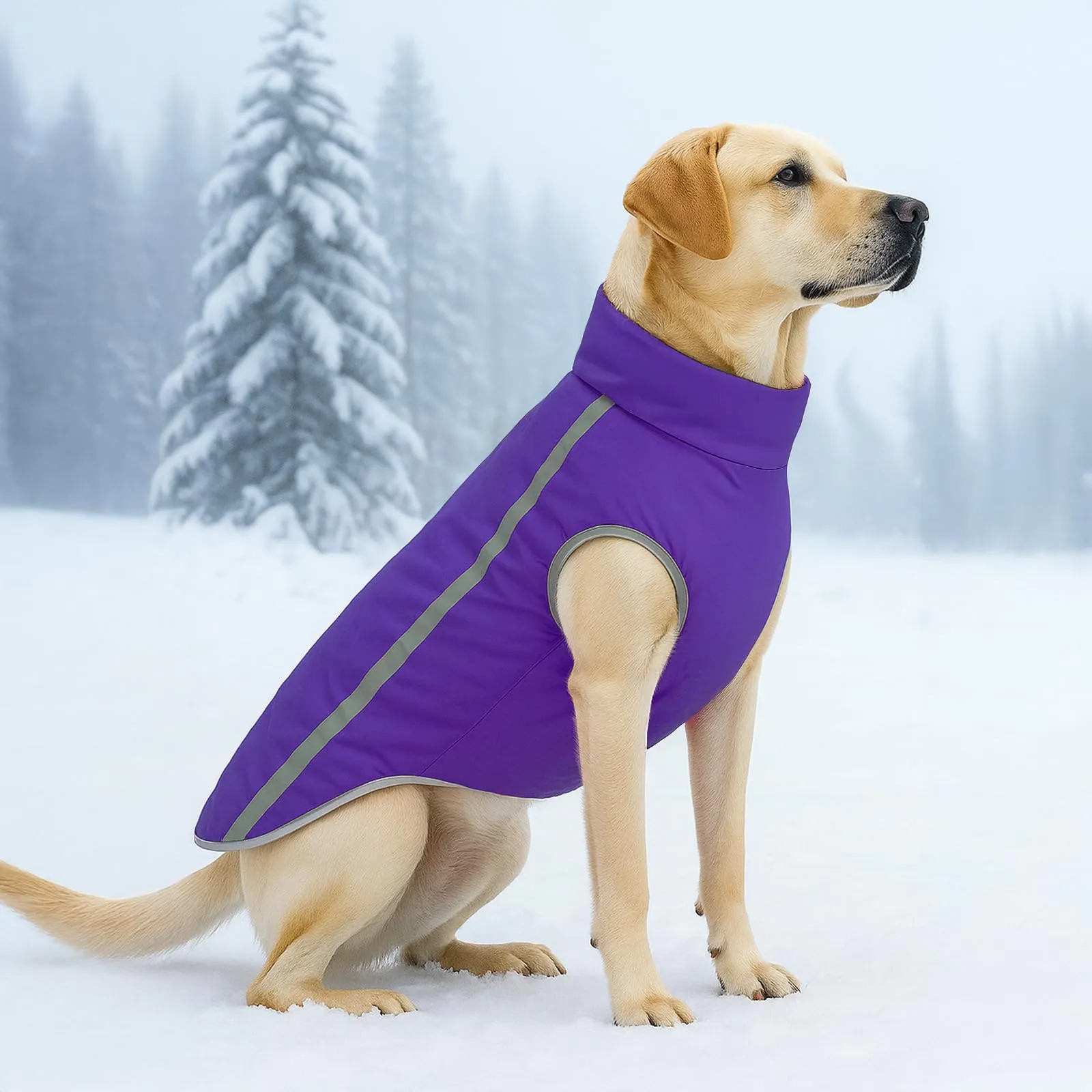 FEimaX Cappotto Invernale per Cani Impermeabile, Antivento e Riflettente con Interno in Pile e Foro per Imbracatura - immagine 7