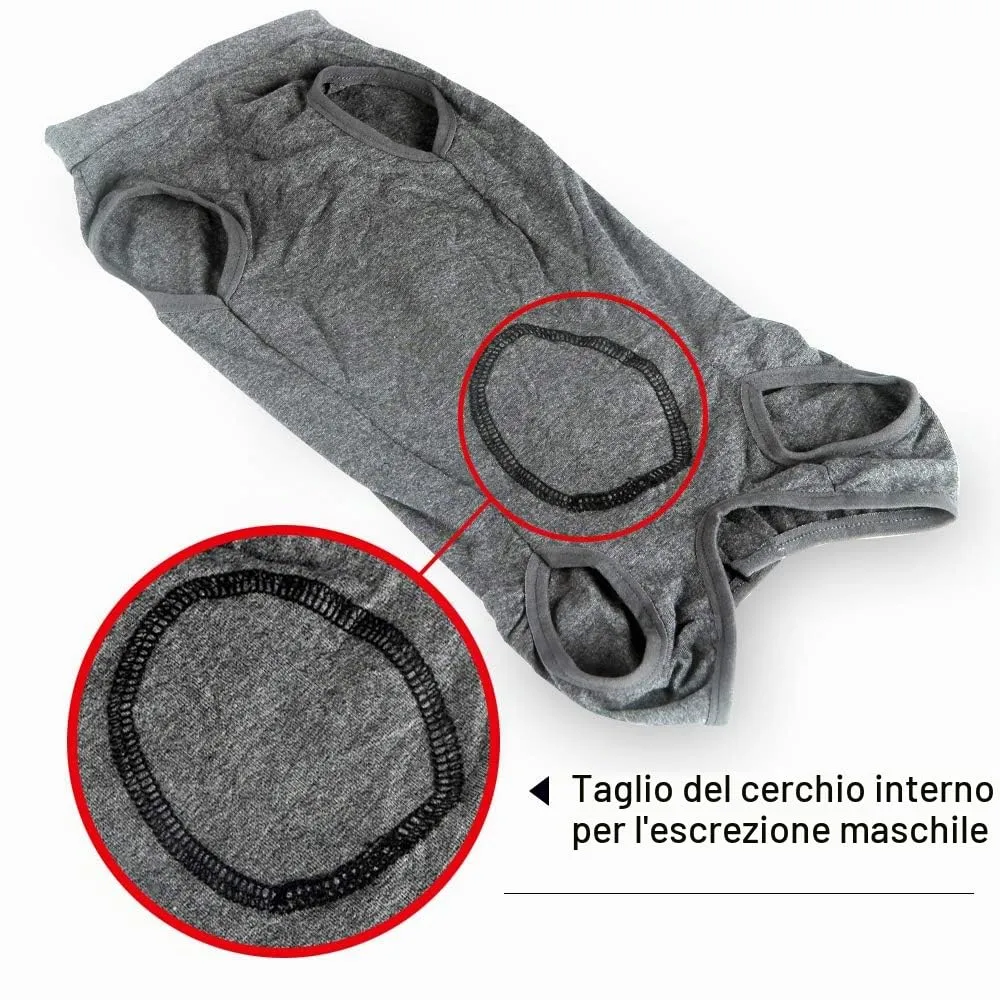 HEYWEAN Tuta Post-Operatoria per Cani Femmine, XL, Grigio - immagine 6