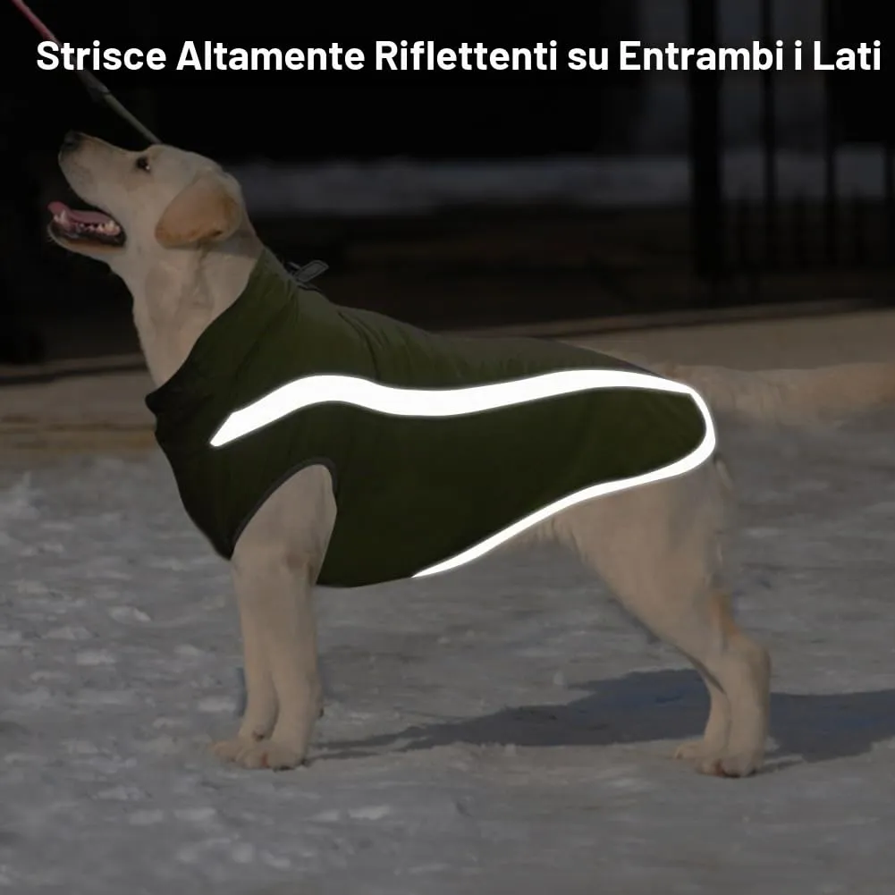 FEimaX Cappotto Invernale per Cani, Giacca Impermeabile Antivento e Riflettente in Pile con Foro per Imbracatura - immagine 5