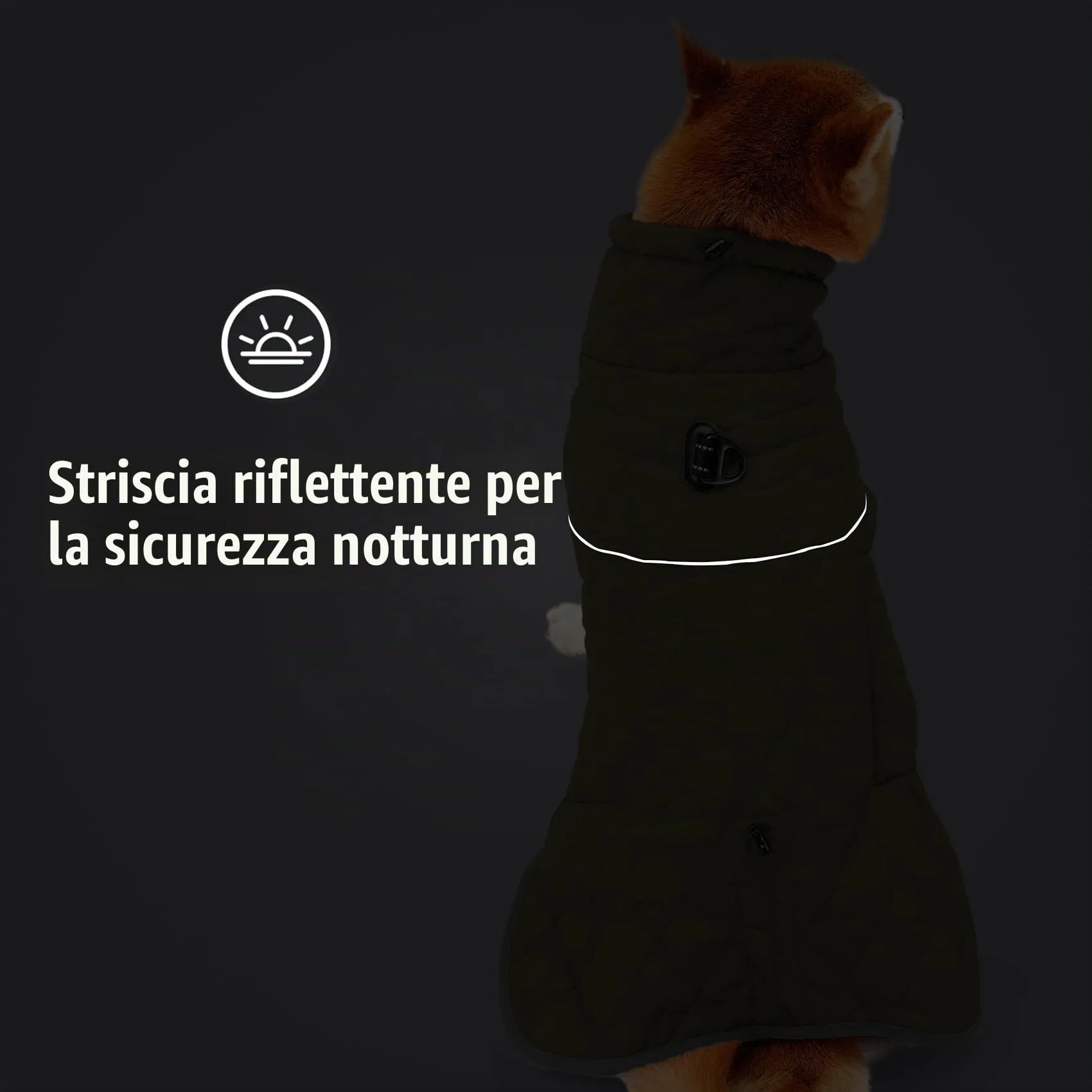 HEYWEAN Cappotto invernale impermeabile per cani, foderato in pile con D-Ring e strisce riflettenti - immagine 6